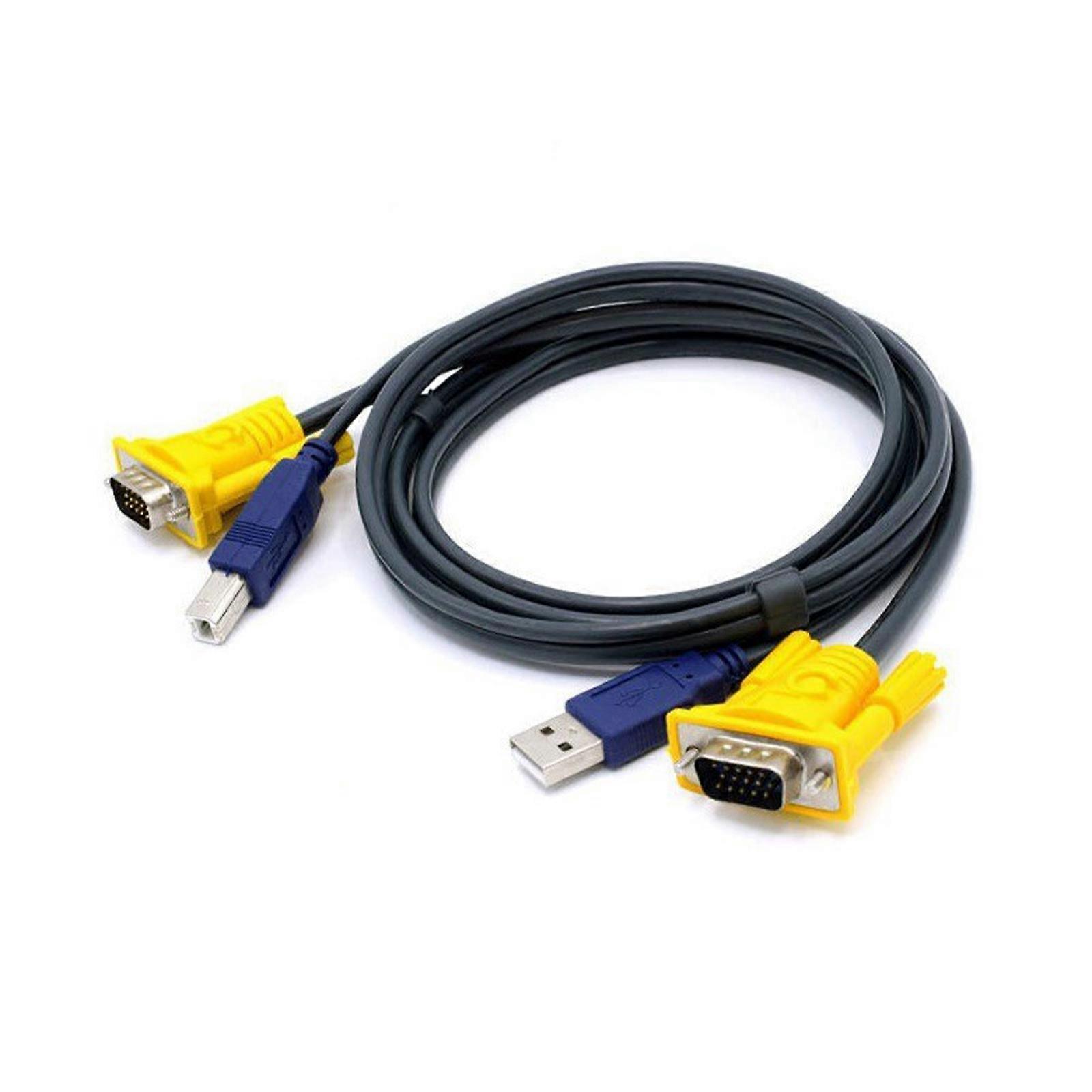 USB2.0 KVM Switcher 1080P VGA Splitter for Effortlessly Computer and Peripherals Control Plugs and Play No Need Software Multicolor