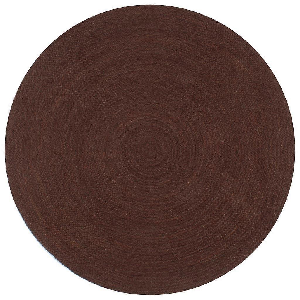 Rug Handmade Jute Round 90 cm Brown