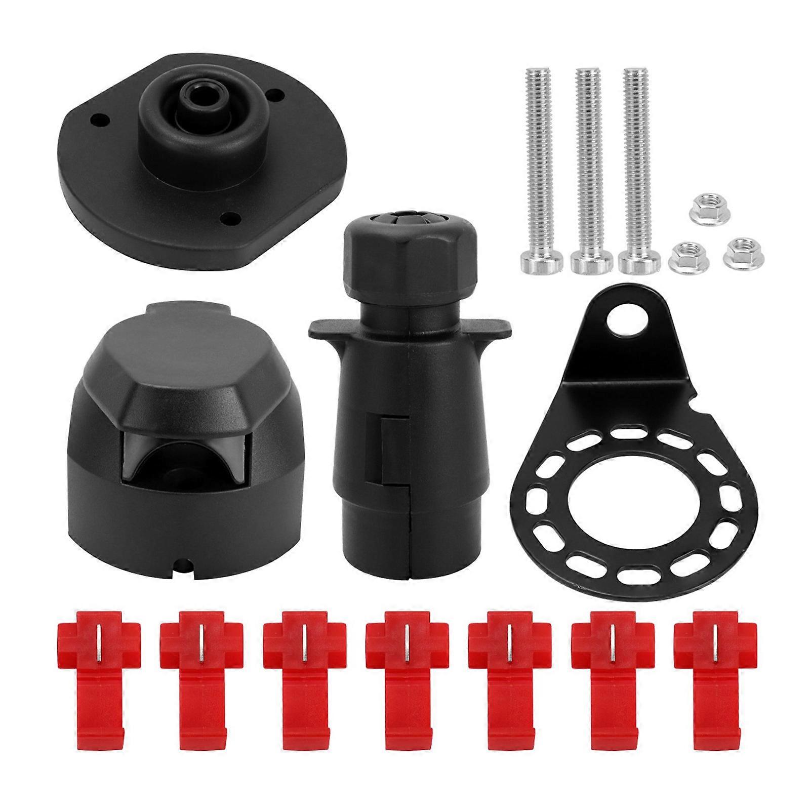 Simple 7 Pin Automotive Outlet Port Combination Worldwide ABS Substance Secure Connection Structure  Red