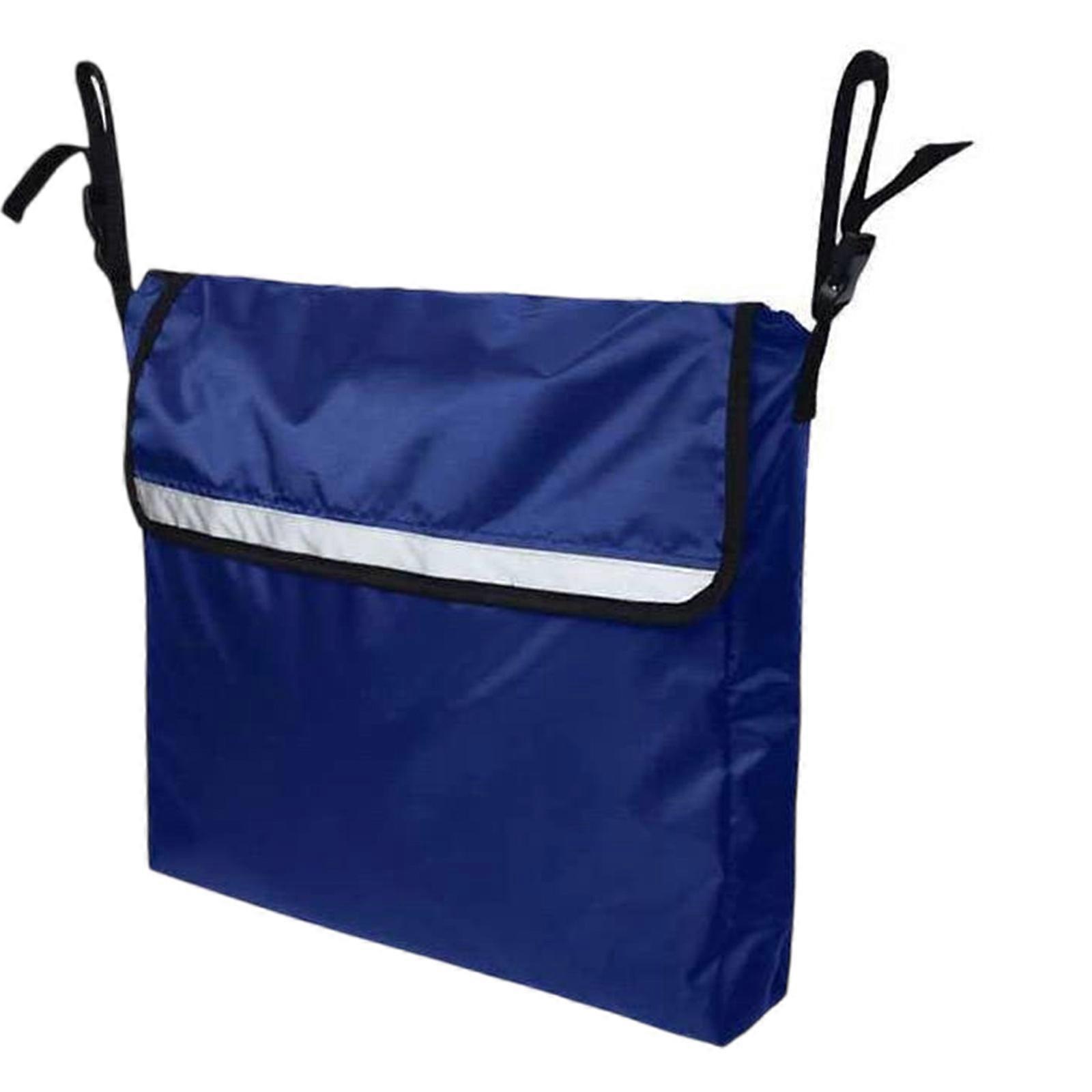 Convenient Wheelchair Pouches Practical Oxford Fabric Storage Bag With Cup Holder For Travel And Everyday Use  Blue