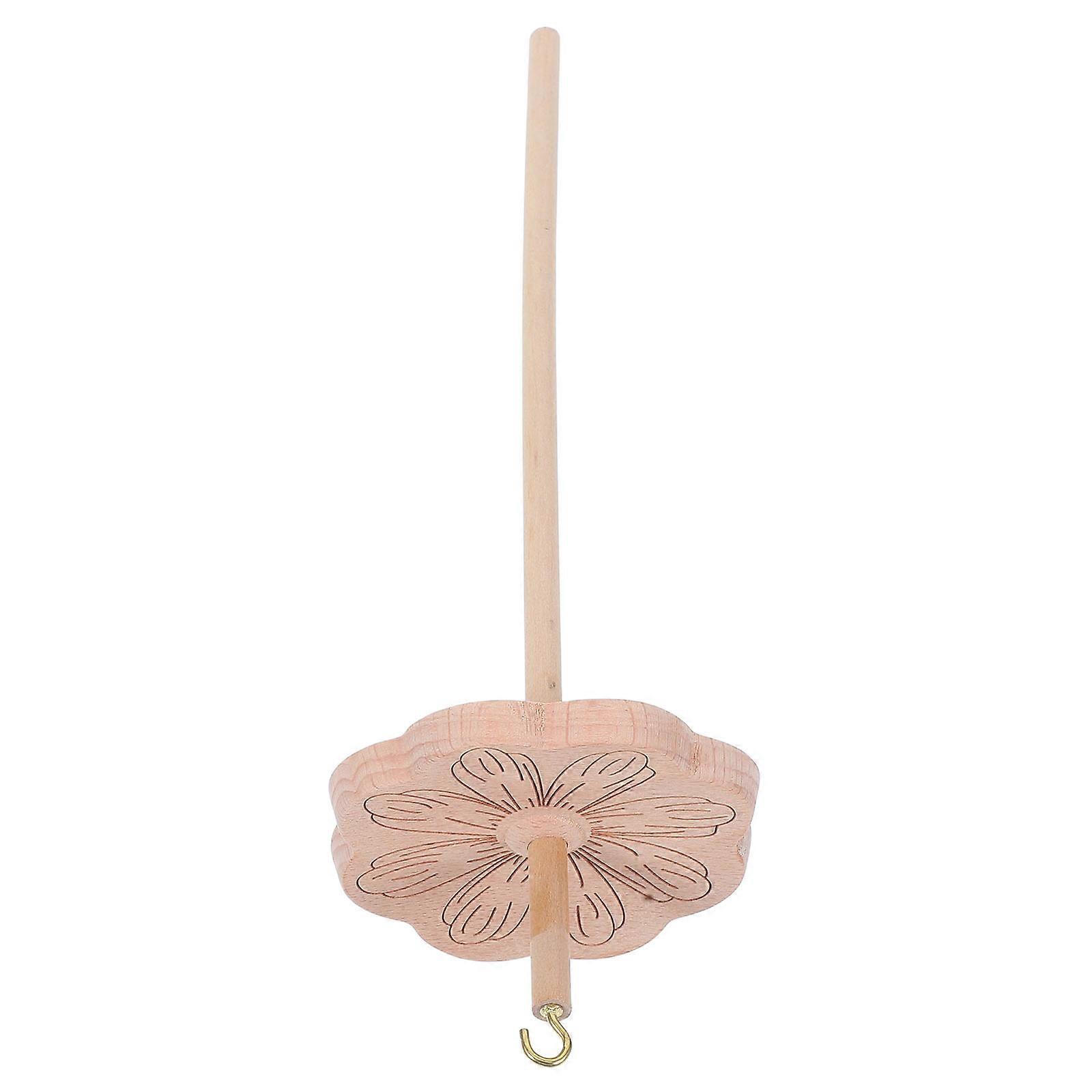 Khaki Wooden Spindle for Yarn Making with Whorl Driven Mechanism