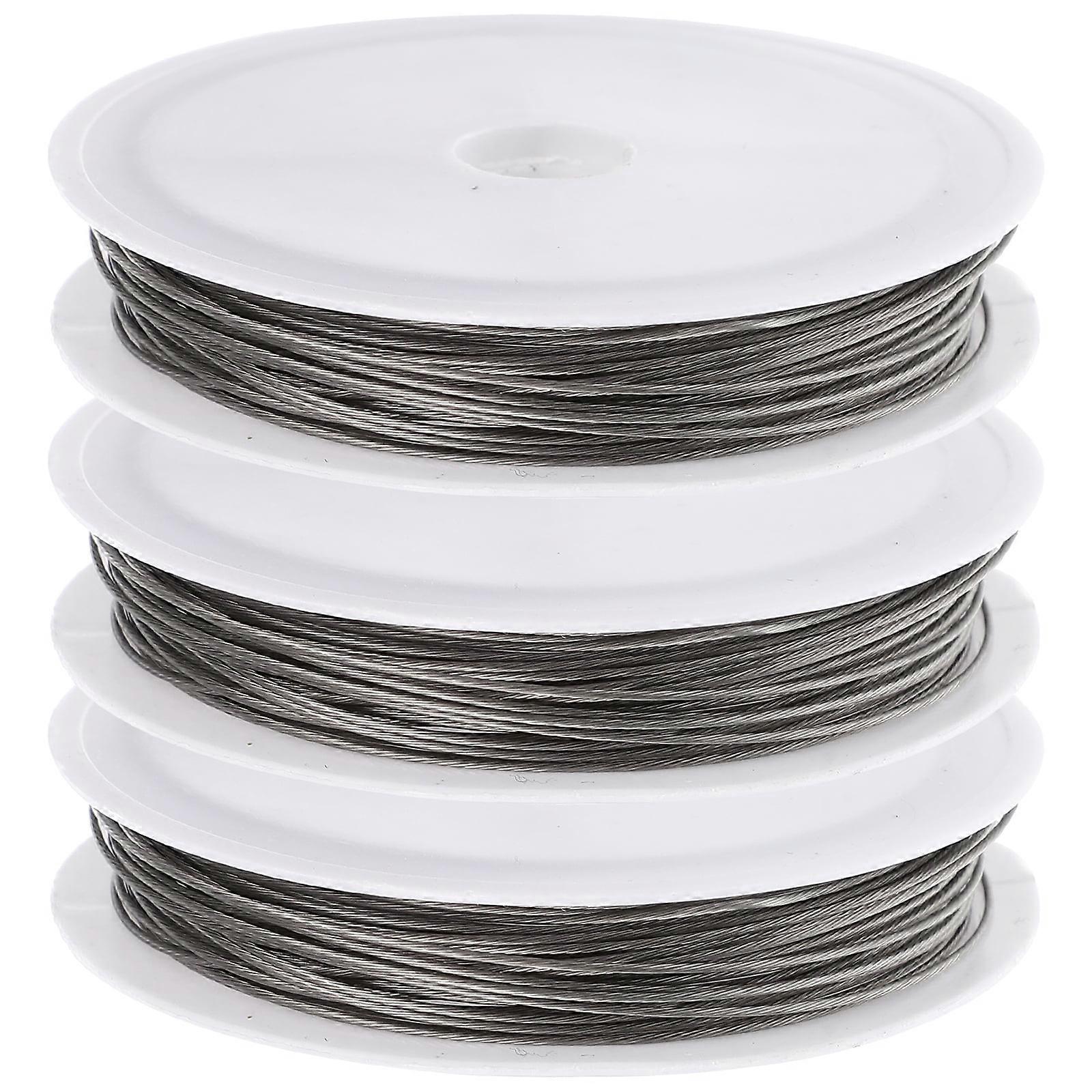 3 Rolls of Multi-function Steel Wires Convenient DIY Beads Wires Craft Supply