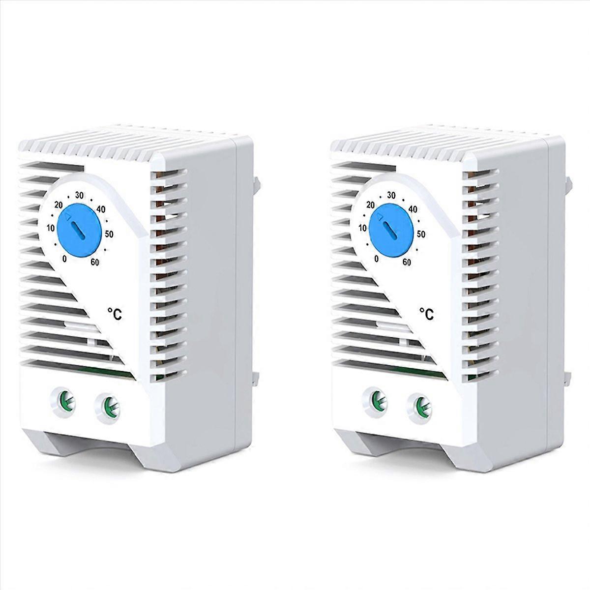2X Temperature Controller Mechanical Switch NO NC 0-60℃ Cabinet Thermostat and Humidity Control AC 2