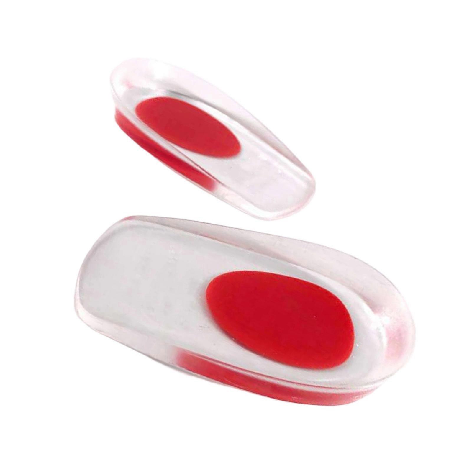 Multipurpose U Shaped Shoe Lifts Insoles 4 Pairs Breathable PU Height Increasing Insoles Heel Cushion For Sneakers Boot  Red Small size 33 39 yar