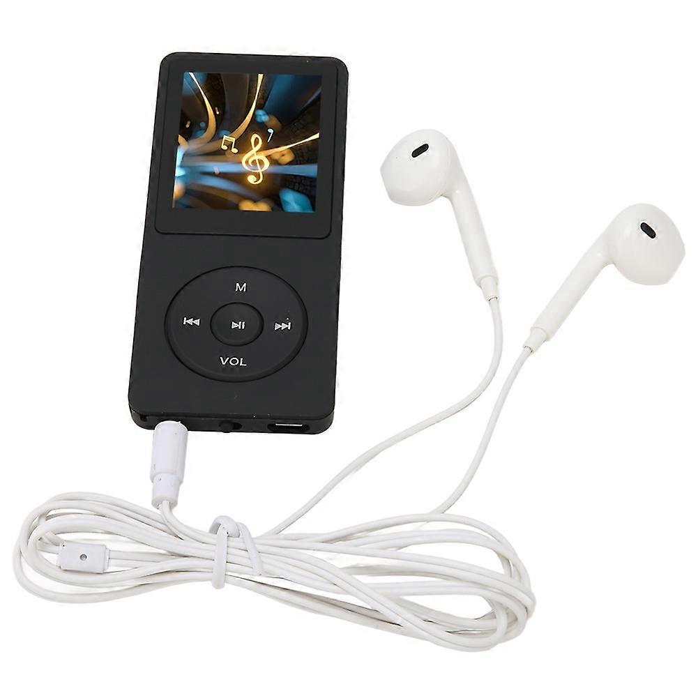 Music Player Support Recording 64GB Expandable Portable MP3 MP4 Player 1.8in Screen 30 Hours Playback for Travel Black