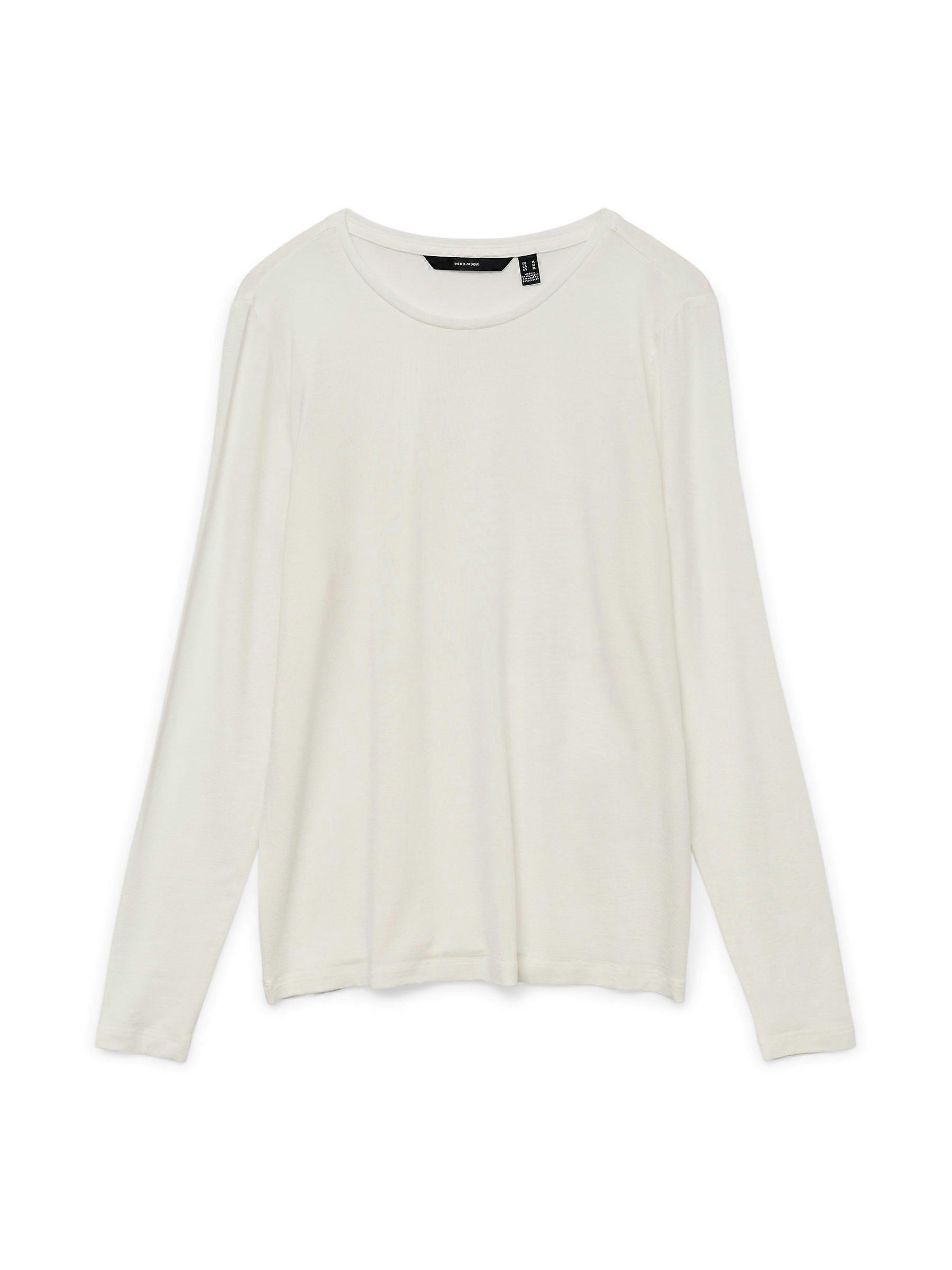 VERO MODA Damen Langarmshirt Regular Fit Rundhals Basic elastisch