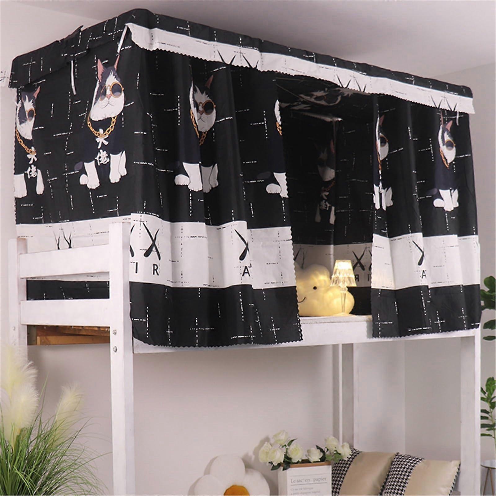 Bunk Bed Curtains for Students Dorm, Light Blocking Privacy Enclosure Set with  Cover 1.5m