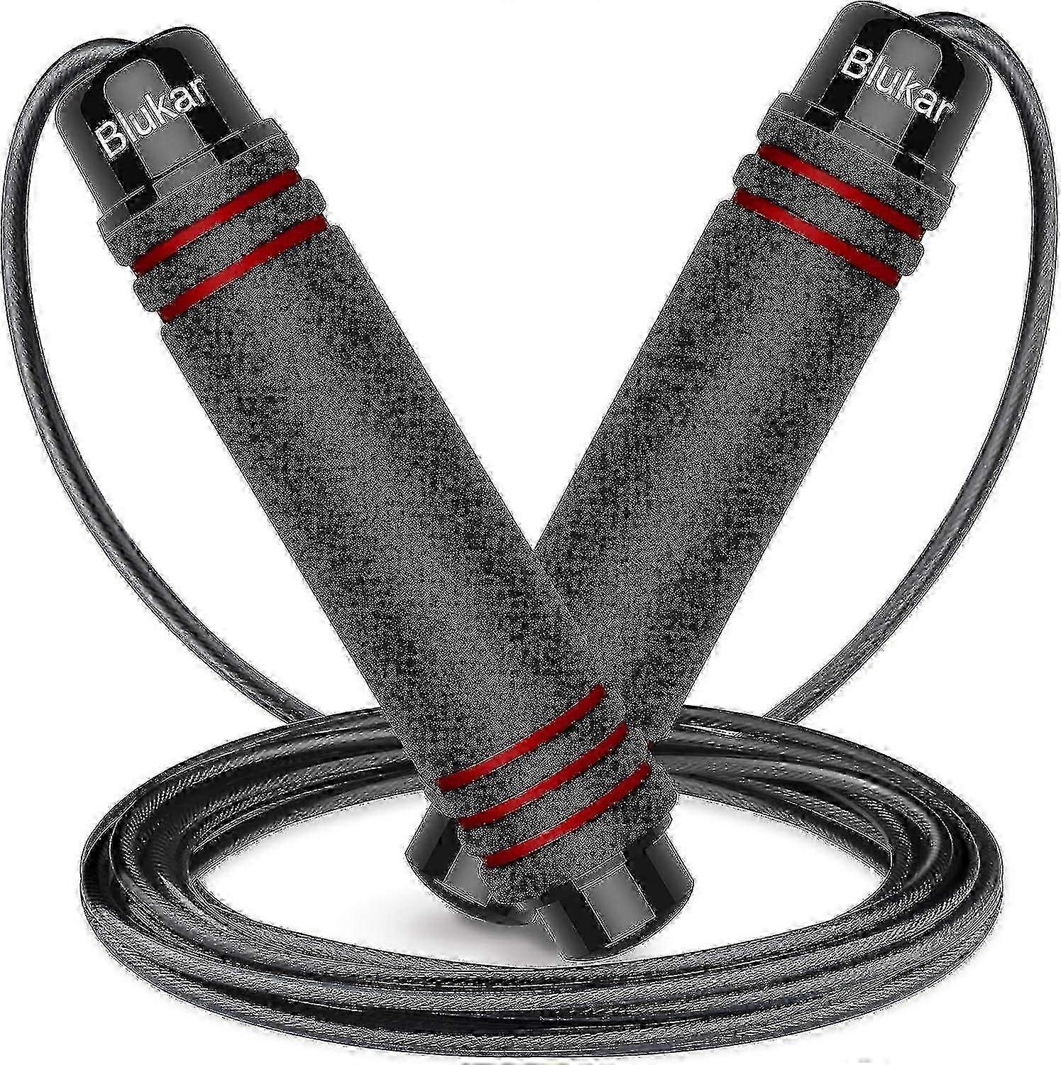 Blukar Skipping Rope, Speed Rope Adjustable With Skin-friendly Foam Handles, Length Adjustable, Non-slip And Ideal For Fitness Endurance Jumping R