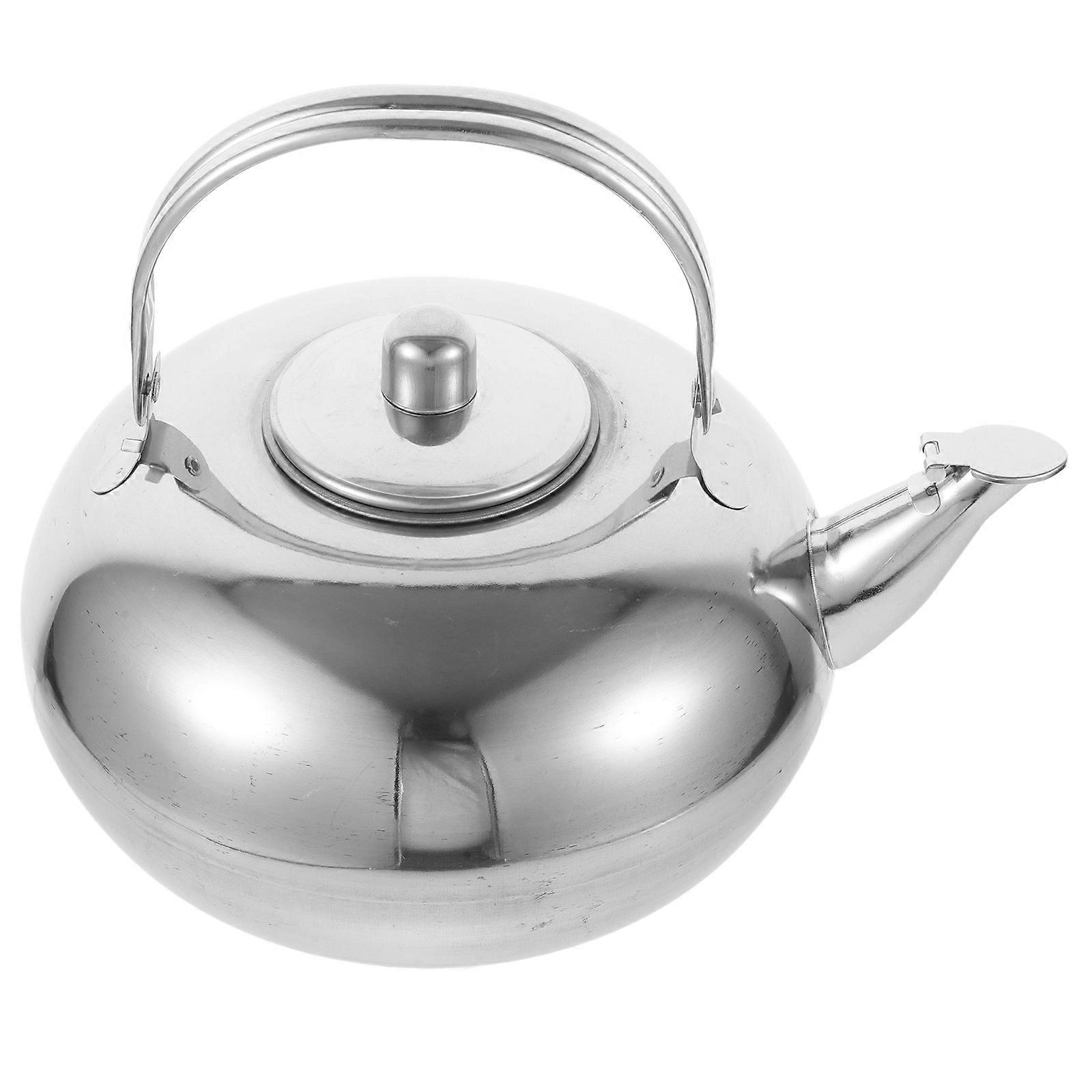 Silver Stainless Steel Tea Kettle for Stovetop Brewing