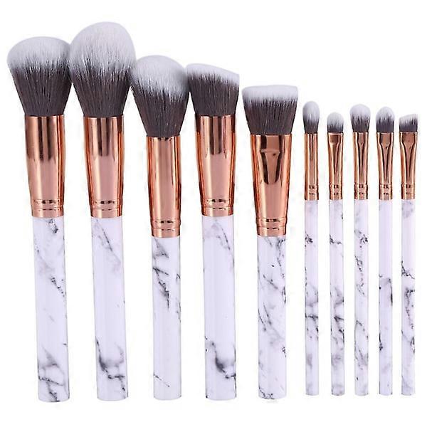 10pcs Professional Makeup Brushes, -Marble