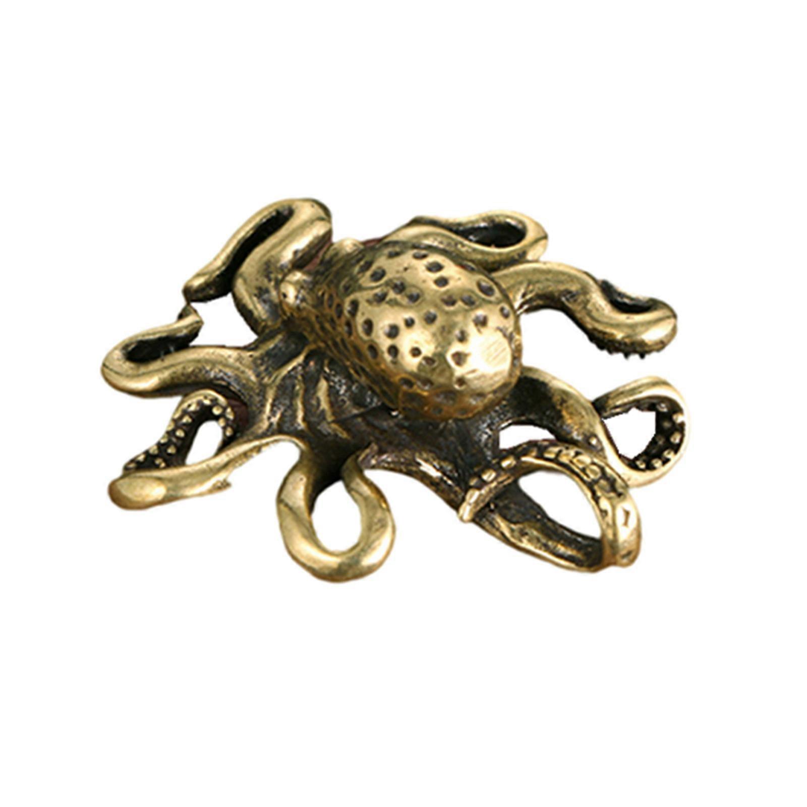 Creative Brass Ornament Octopus Decor for Decor 4Pcs Small Desktop Adornment