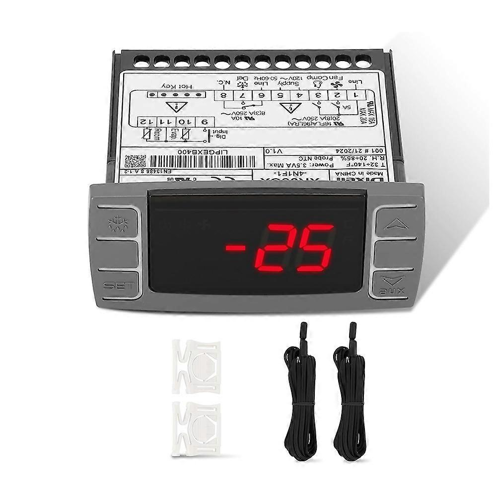 XR06CX-4N1F1 Temperature Controllers, Programmable Digital Thermostat with Sensor Probe