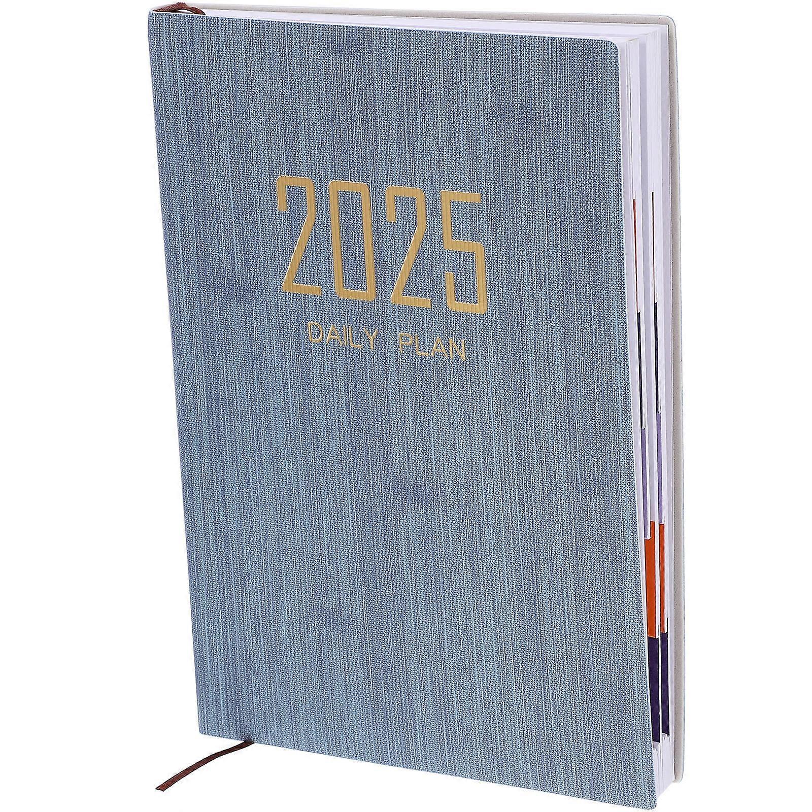 Sky-Blue Daily Planer Notebook for Writing Use Multi-Function 2025