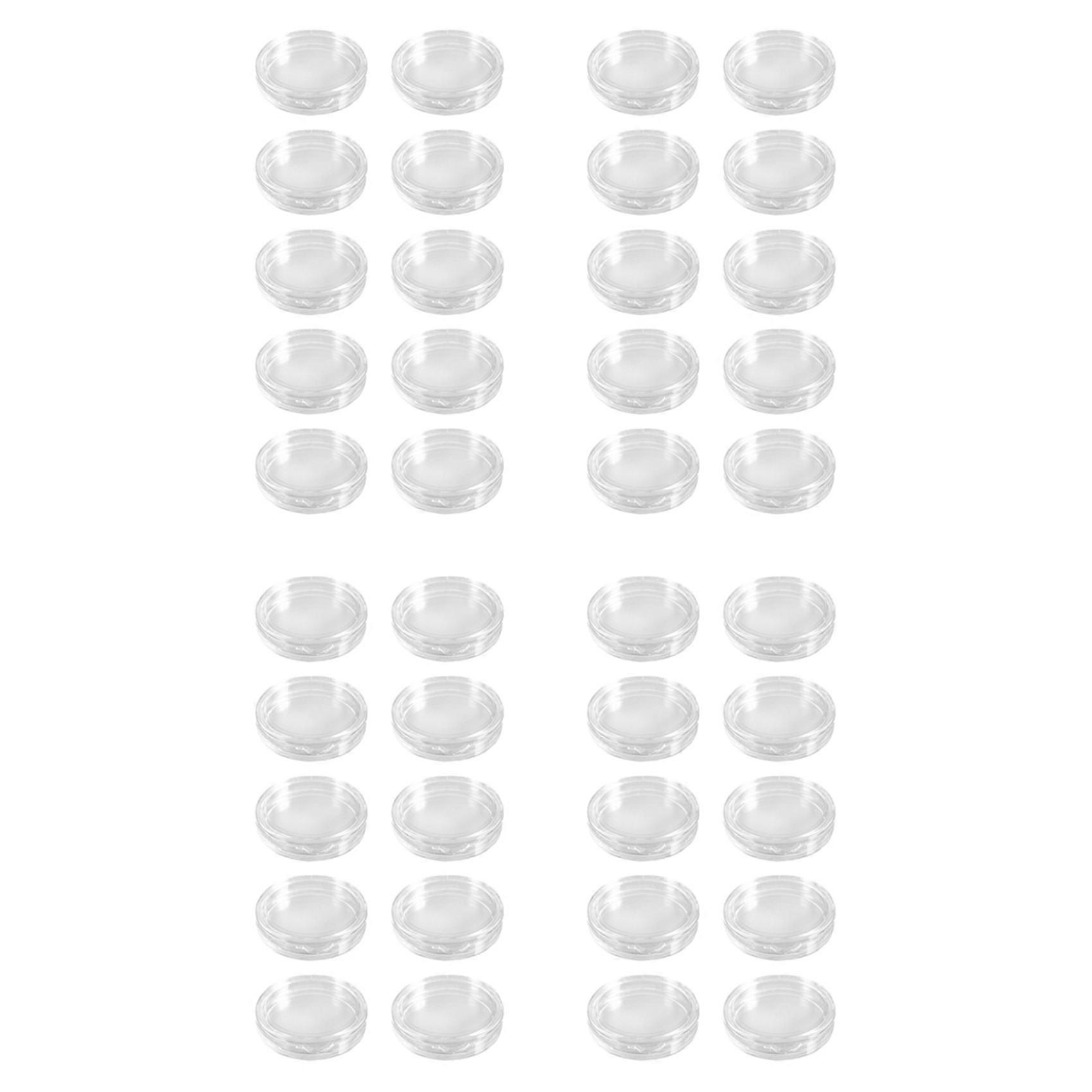 40 Pcs Small Round Transparent Plastic Coin Capsules Box 20mm