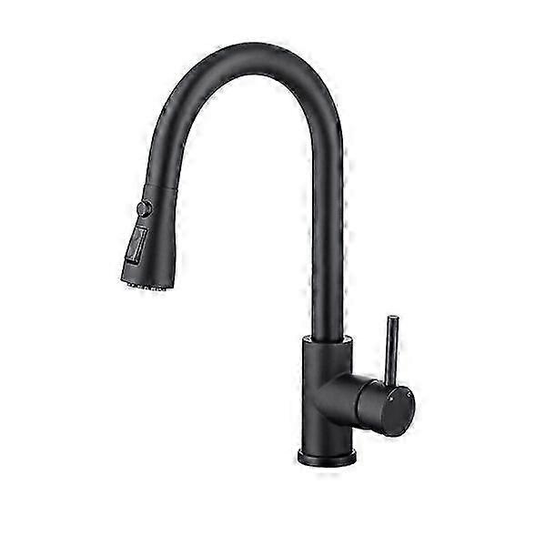 Kitchen faucet, black, 360-degree pull-out spray head