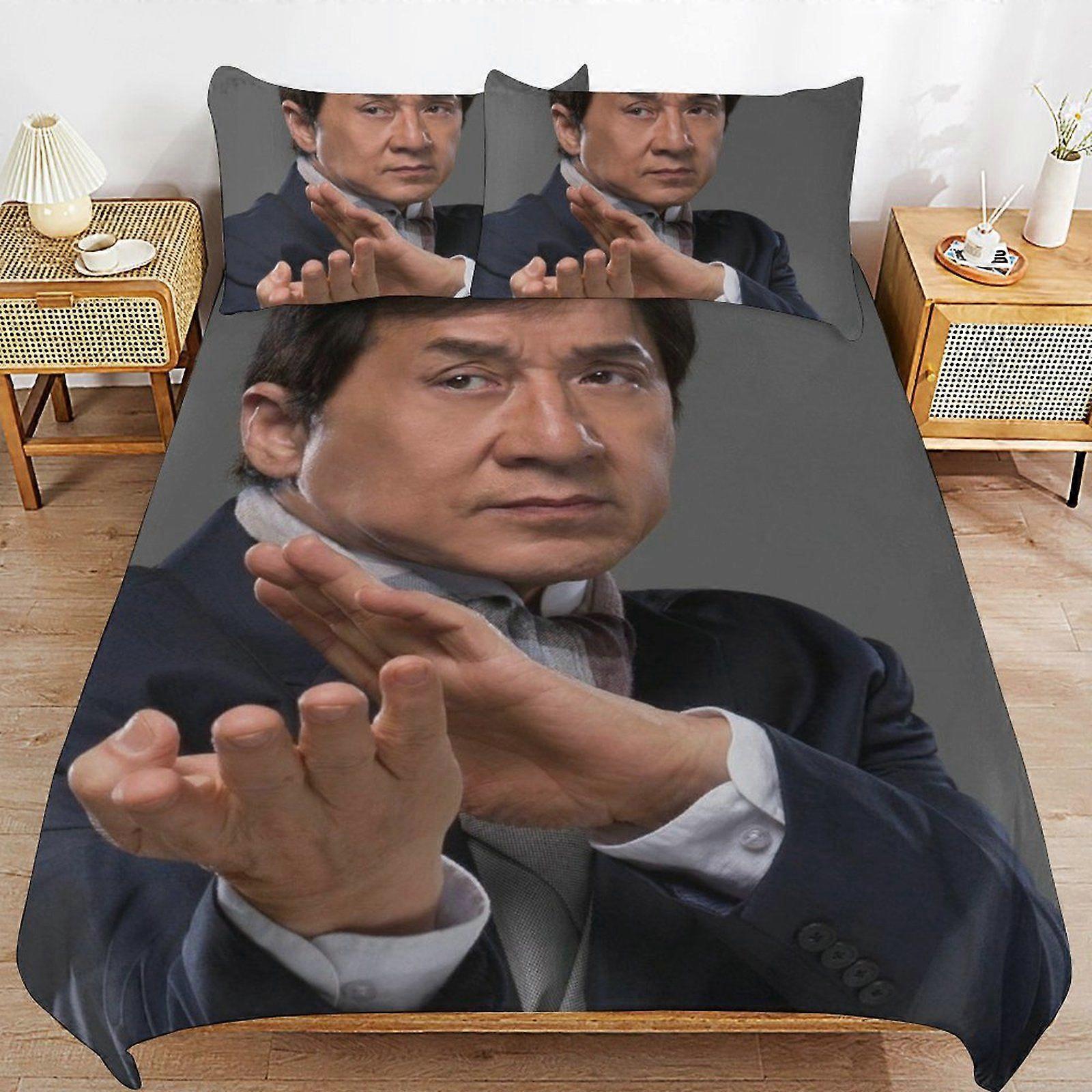 Jackie chan Simple Smooth Finish Practical Zipper Closure Soft Bedding Duvet Cover Sets Sleep Essentials