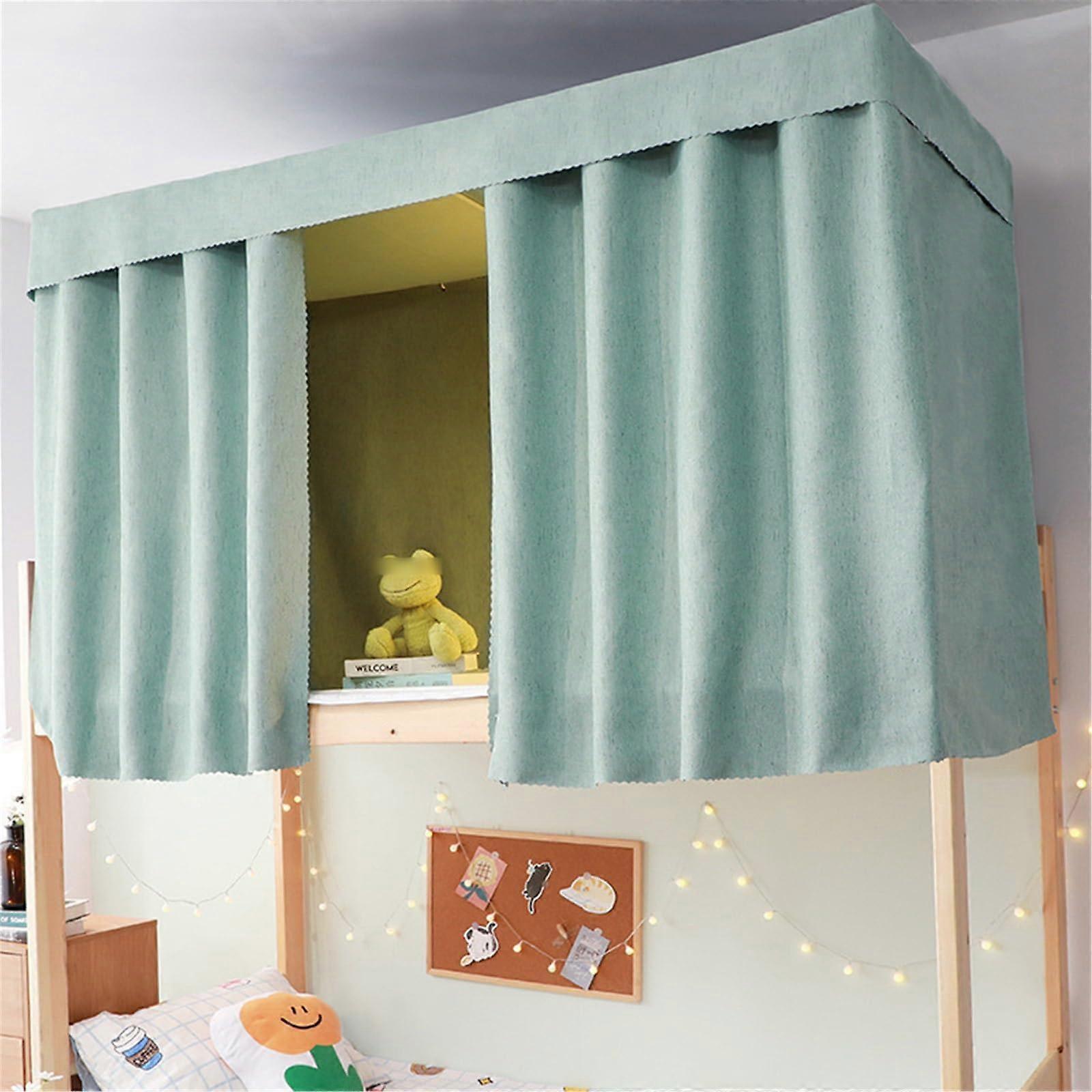 Bunk Bed Blackout Privacy Curtain for Dormitory, Light Blocking, Easy Install, 1.2M Green