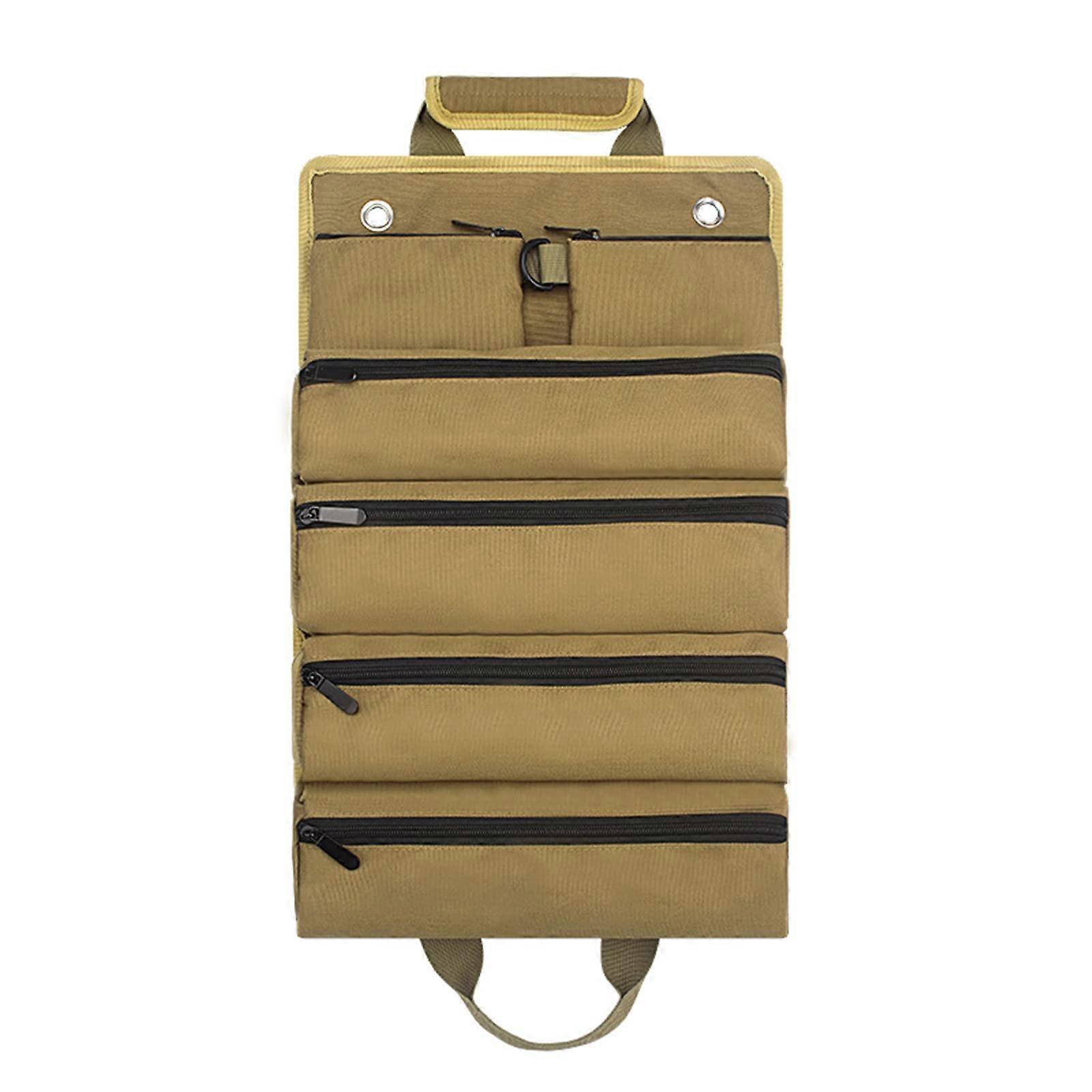 Tool Roll Bag with MultiCompartment Storage, Durable Oxford Organizer for Electricians and Carpenters