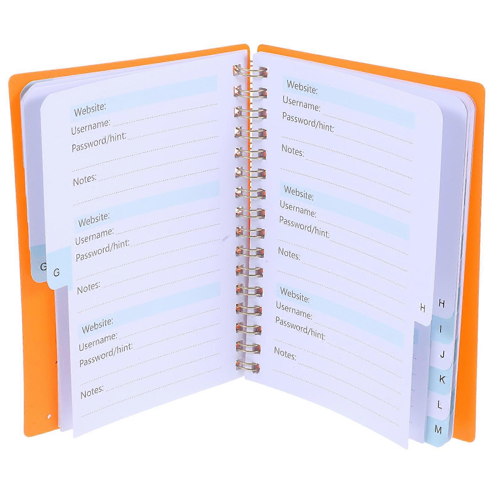 Password Book Multi-Function Spiral Bound Notebook for Password Recording
