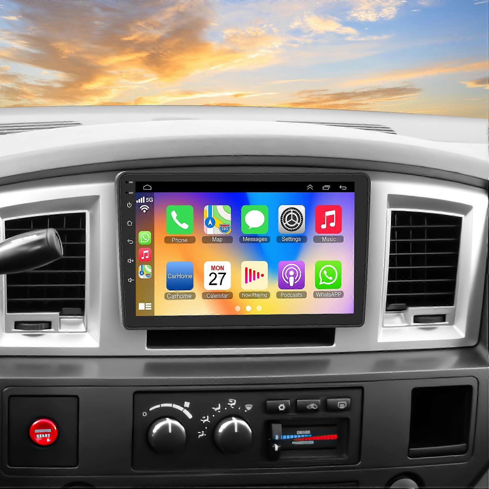 9 Inch Android 13 Car Stereo with GPS Navigation for Dodge Ram Durango Jeep, Wireless CarPlay, 64GB