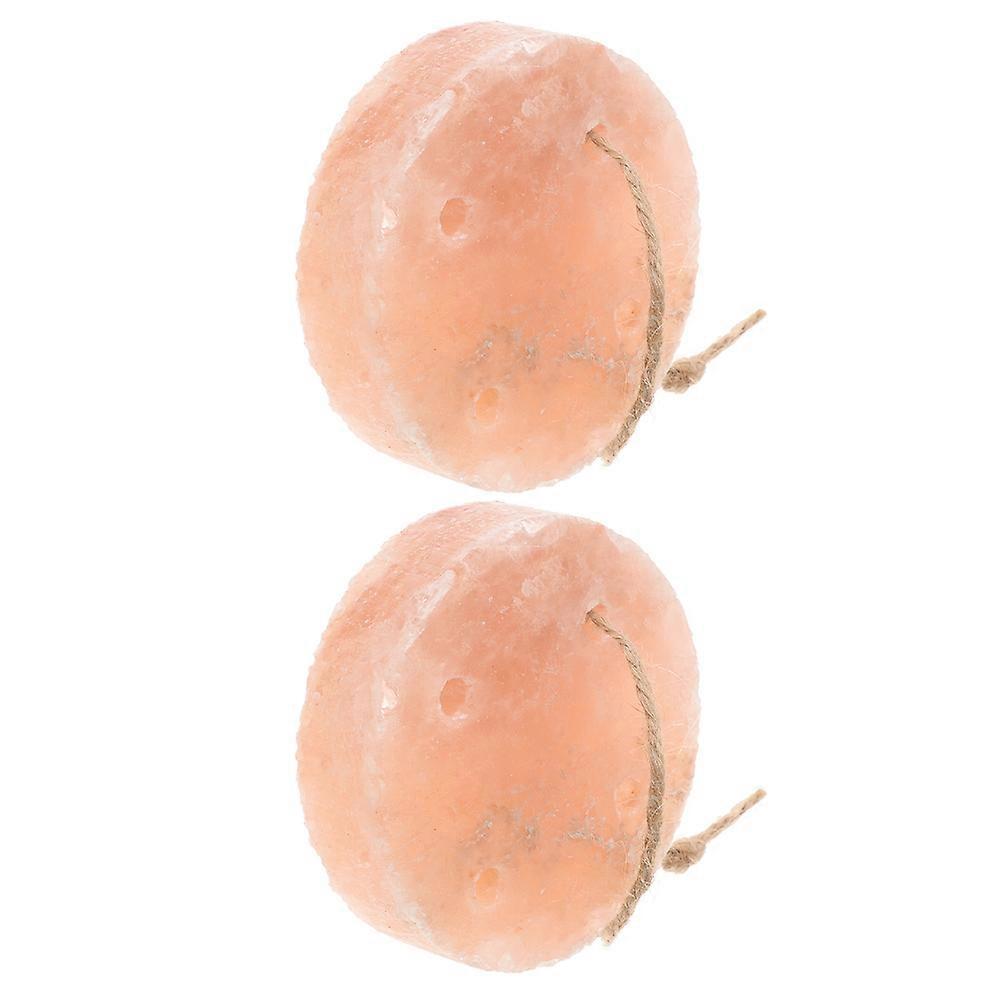 Pink Mineral Salt Blocks for Small Pets with Elements 2pcs 0.79inch