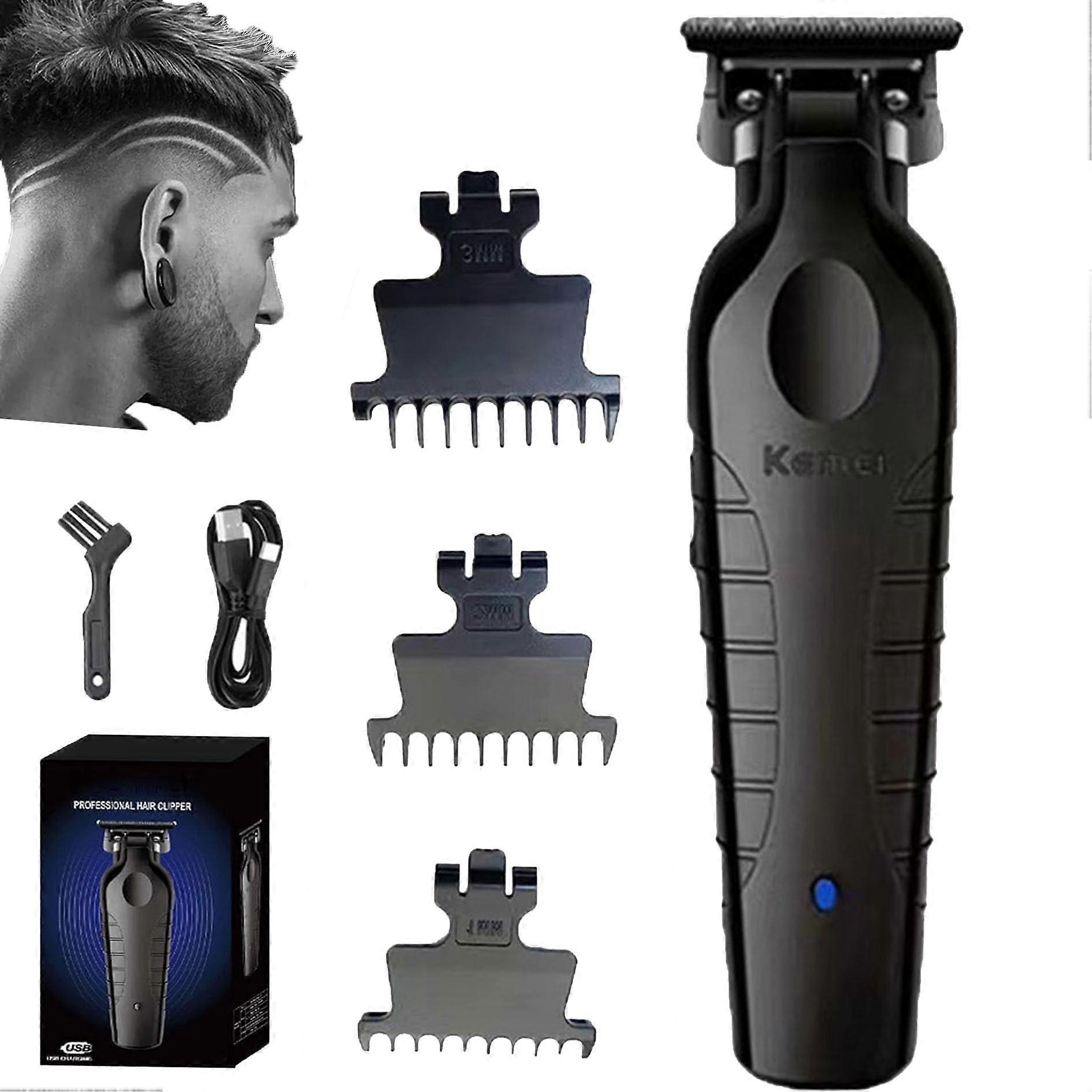 Cordless Hair Clipper with Zero Gap Precision Blade, Rechargeable Beard Trimmer for Men