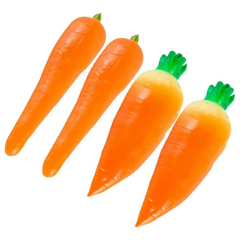 Artificial Carrots PVC Carrots Decor for 4Pcs Decorative Use
