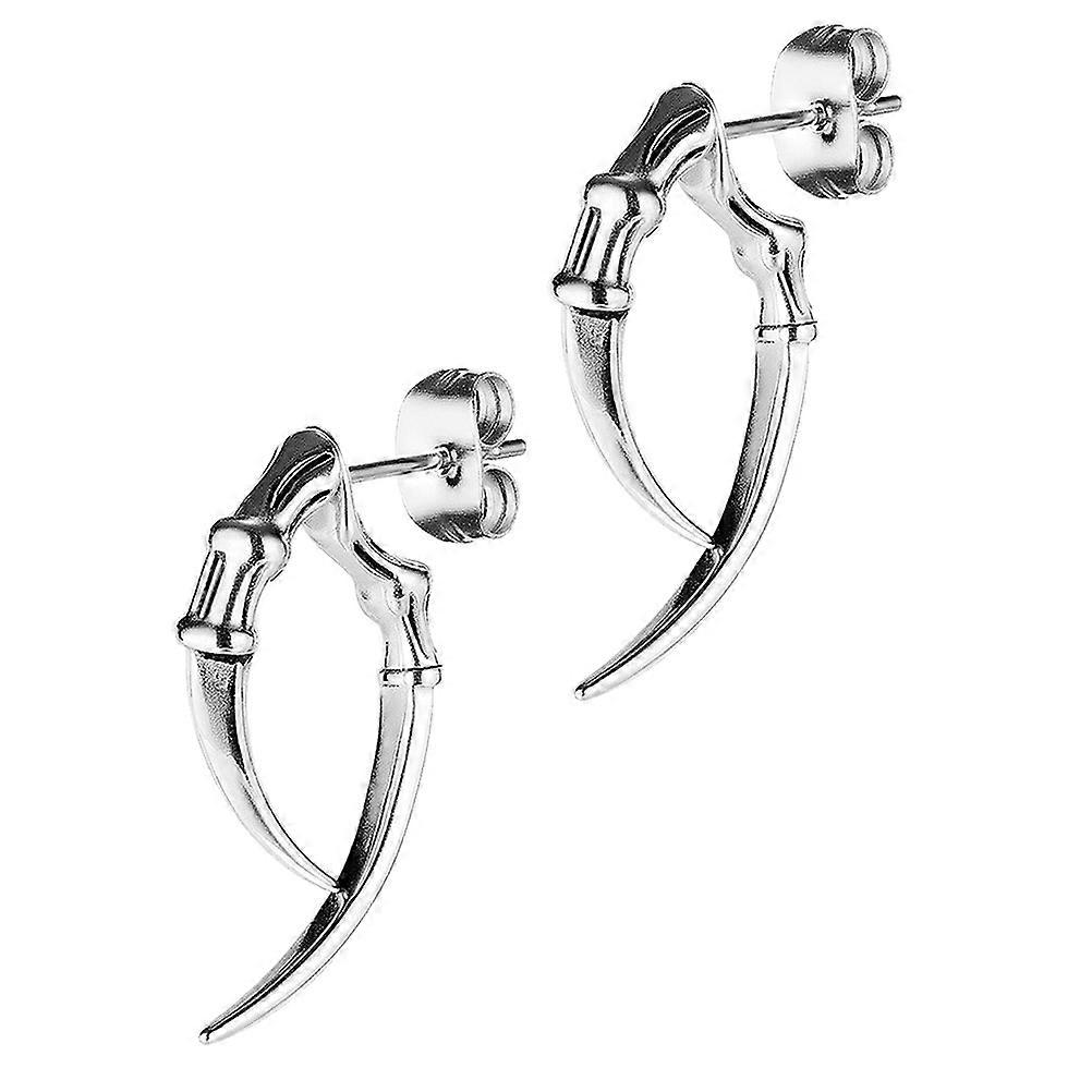 Horn Ear Studs Stainless Steel Ear Decor for 1Pair