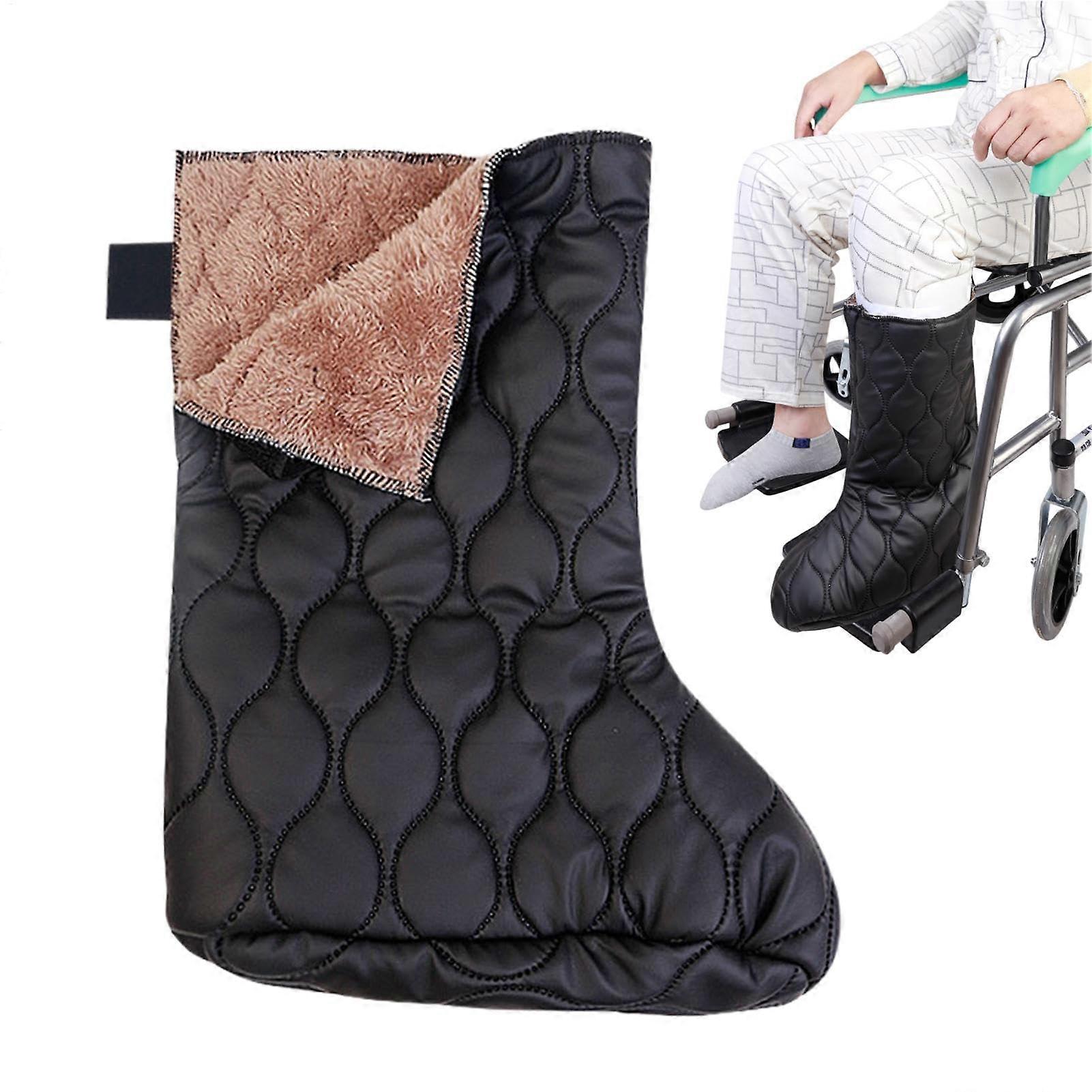 Leg Cast Cover with Plush Lined Warmth, Adjustable Windproof Foot Cast Sock Protector for Winter