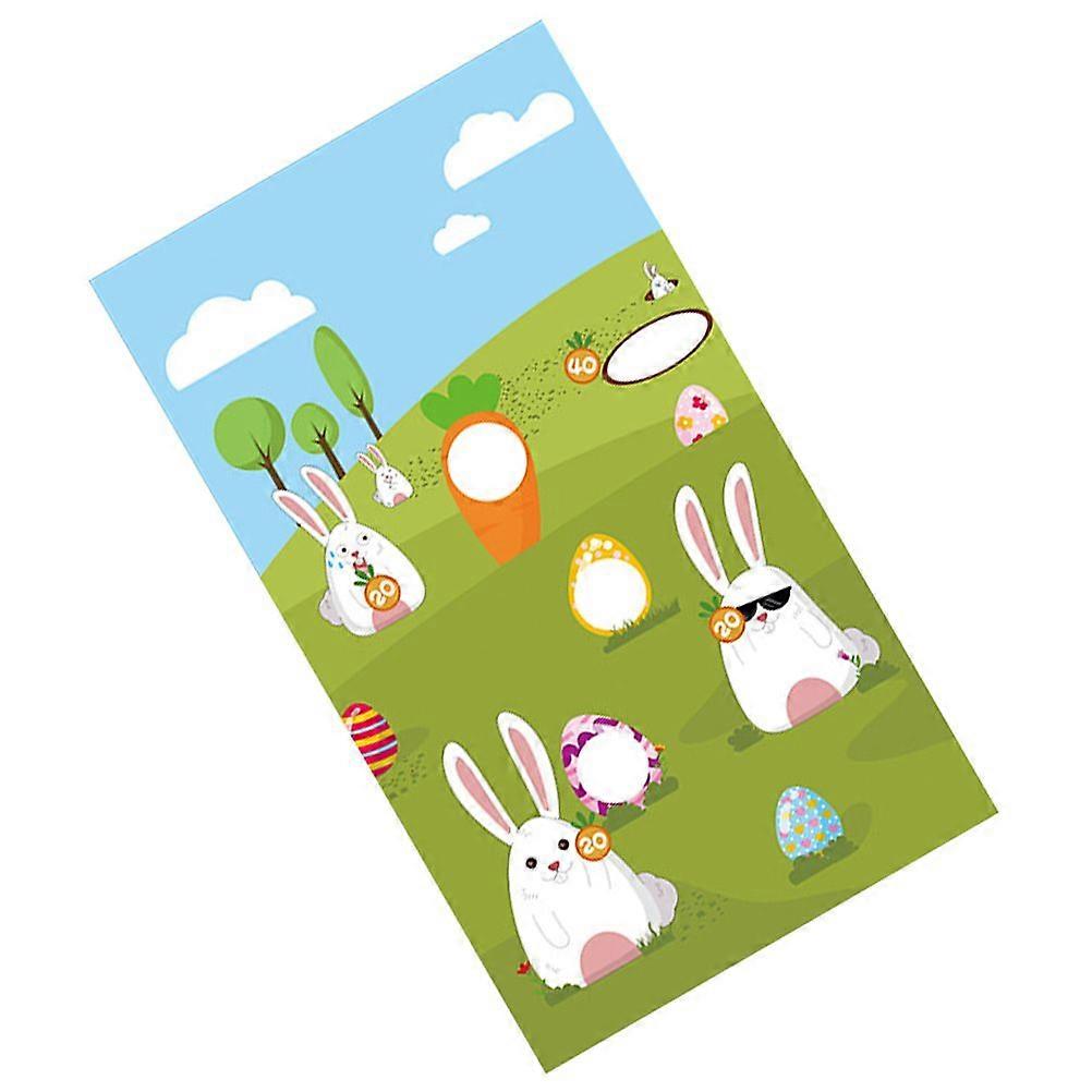 1Pc Easter Toss Game Flag Egg Bunny Pattern Hanging Flag Easter Sandbag Flag