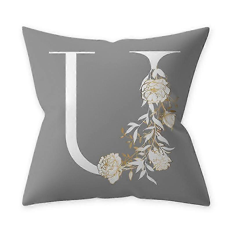 Adding Vitality Pillow Case Wide Application Polyester Wrinkle-resistant Alphabet Flower Cushion Sli