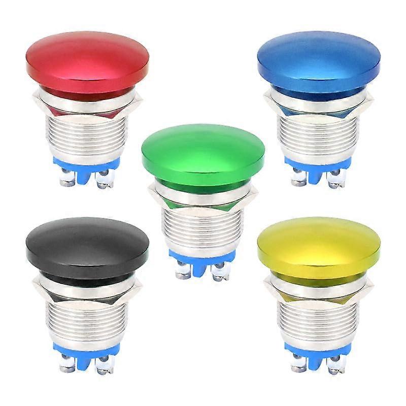19mm Waterproof Momentary Push Button Switch with Metal Mushroom Head Emergency Stop Function