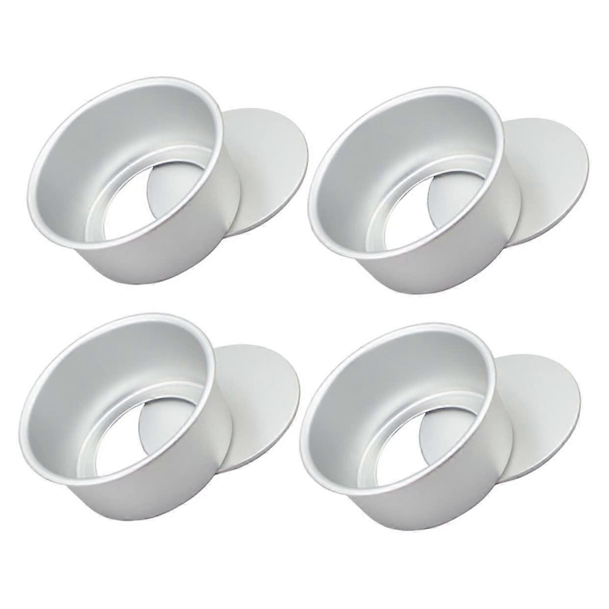 4pcs NonStick Round Cake Pan Set with Durable Metal Construction for Baking Desserts