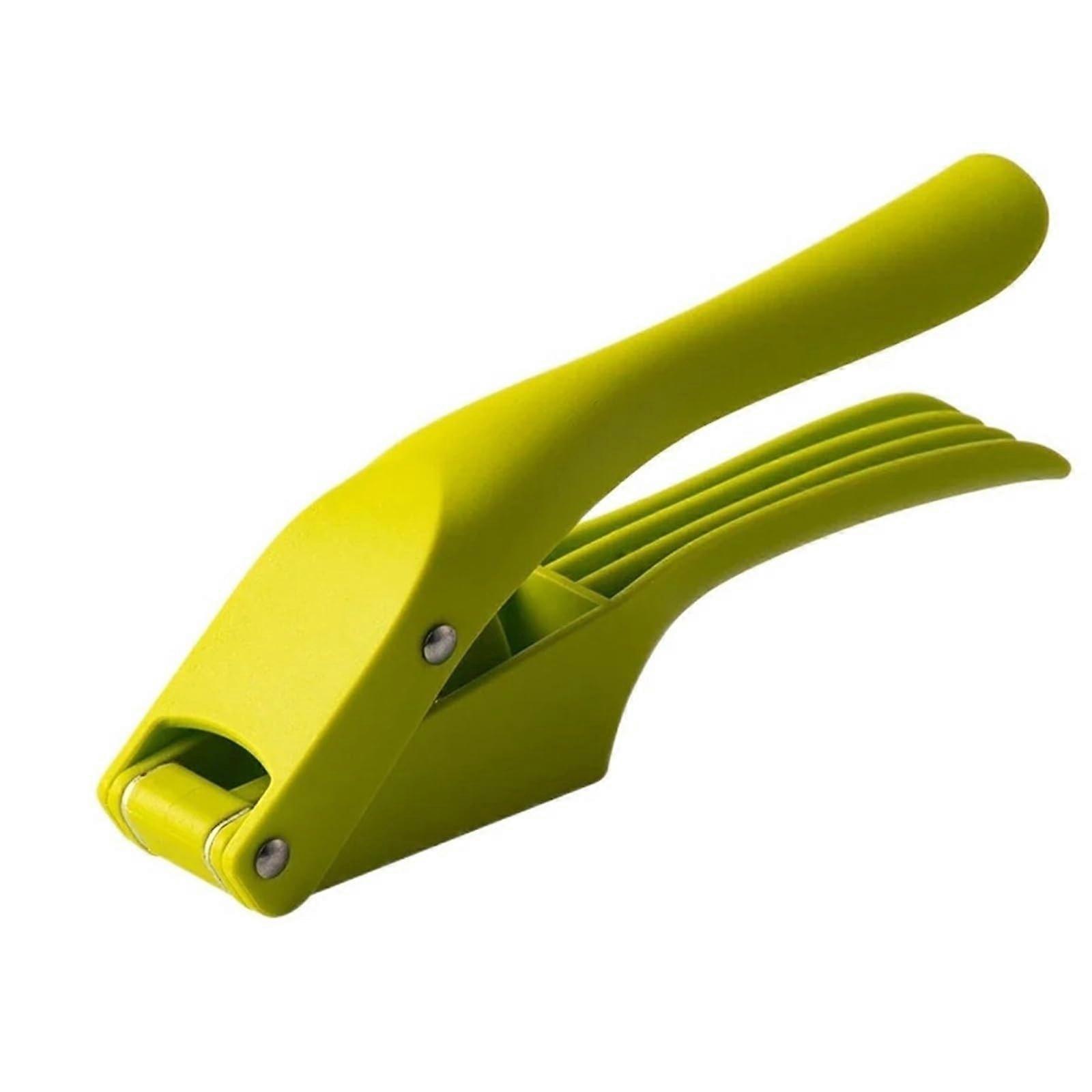 2 in 1 Garlic Press and Slicer with Manual Pull String, Easy Clean Compact Kitchen Gadget Green