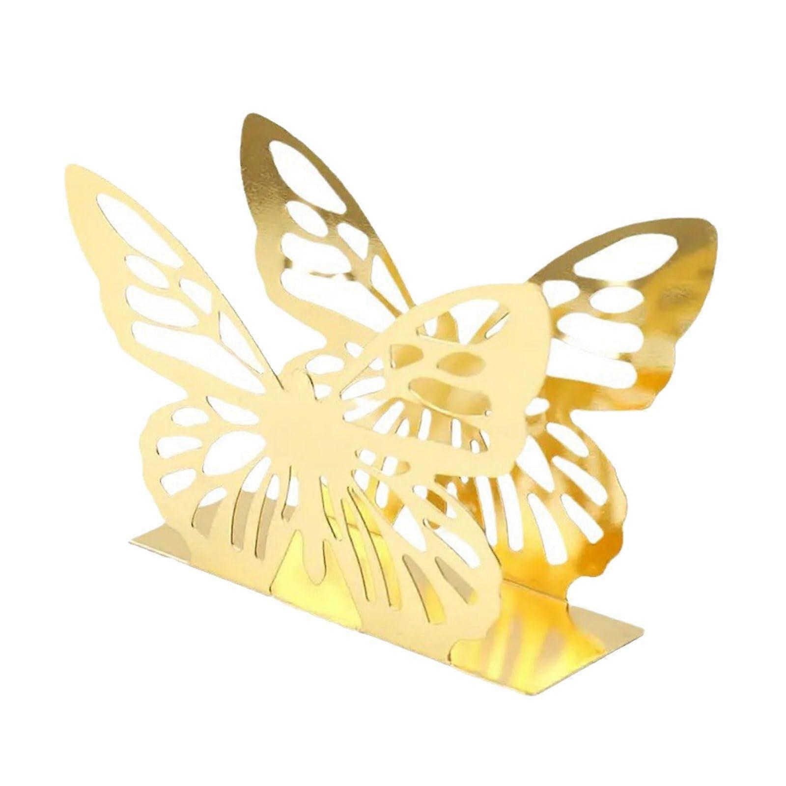 Gold Iron Napkin Holder Windproof Rustproof for Outdoor Dining and Kitchen Table Elegance