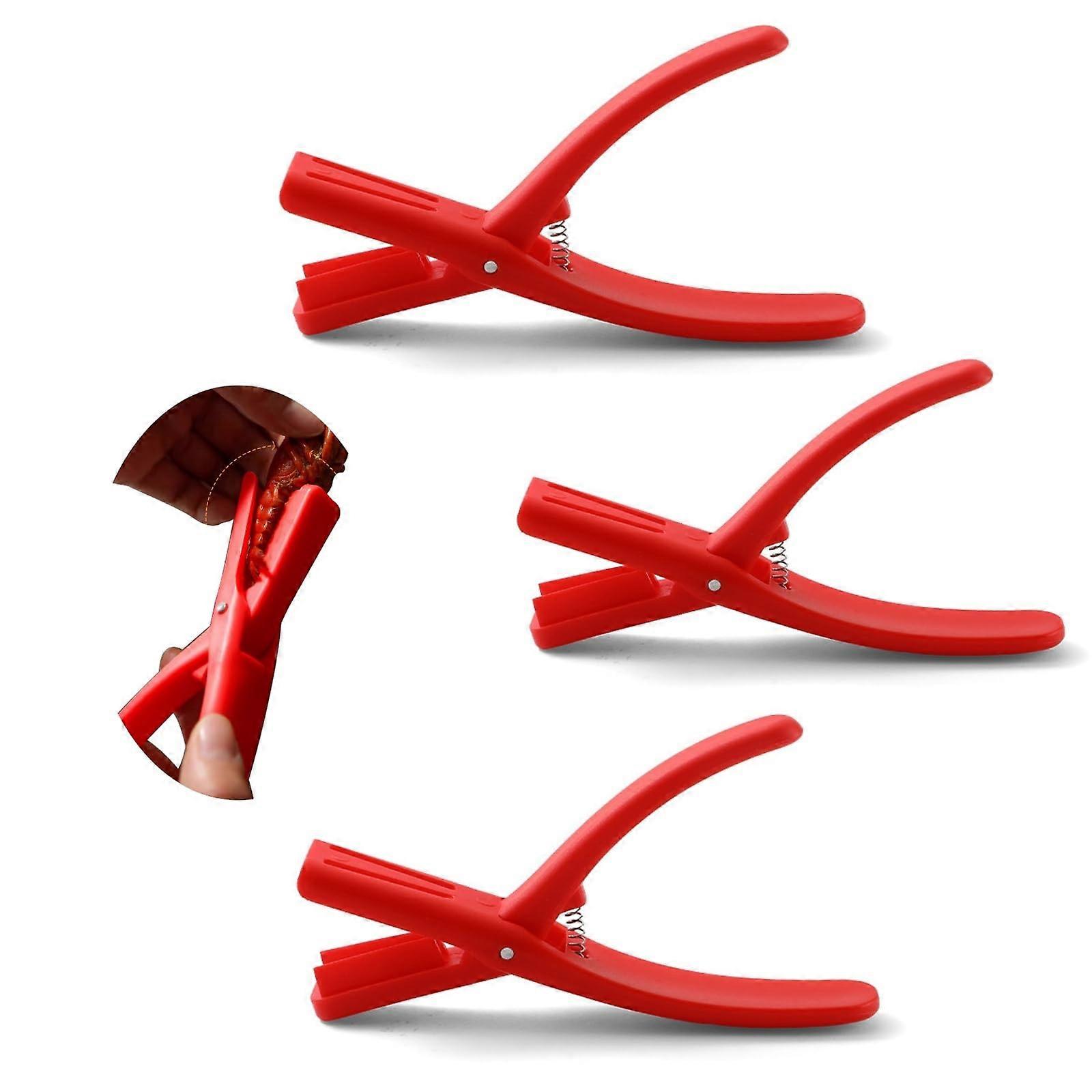 Crawfish Peeler and Shrimp Peeler Tool for Effortless Shell Removal, Easy Clean, Red, 3 Pack
