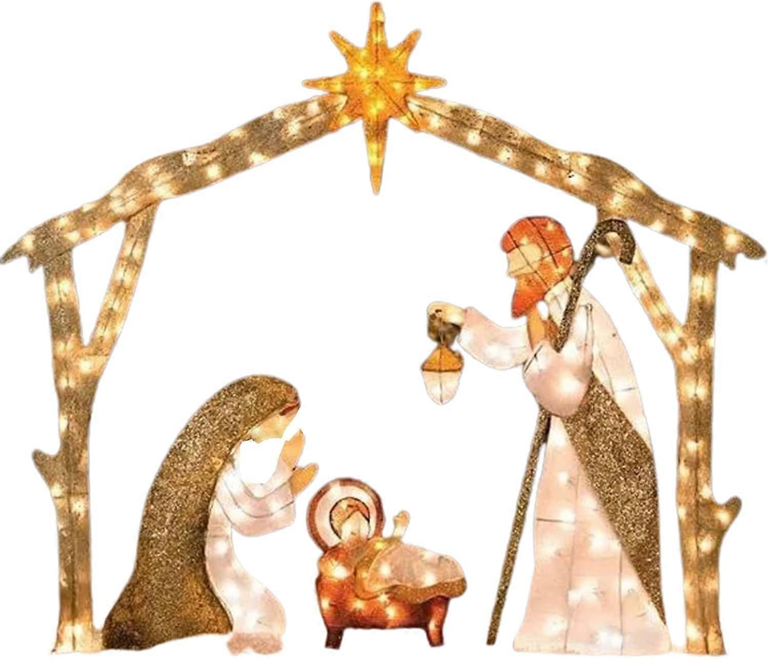 Jesus Baby LED Nativity Figures – Light-Up Outdoor Easter Decoration for Garden Yard Lawn