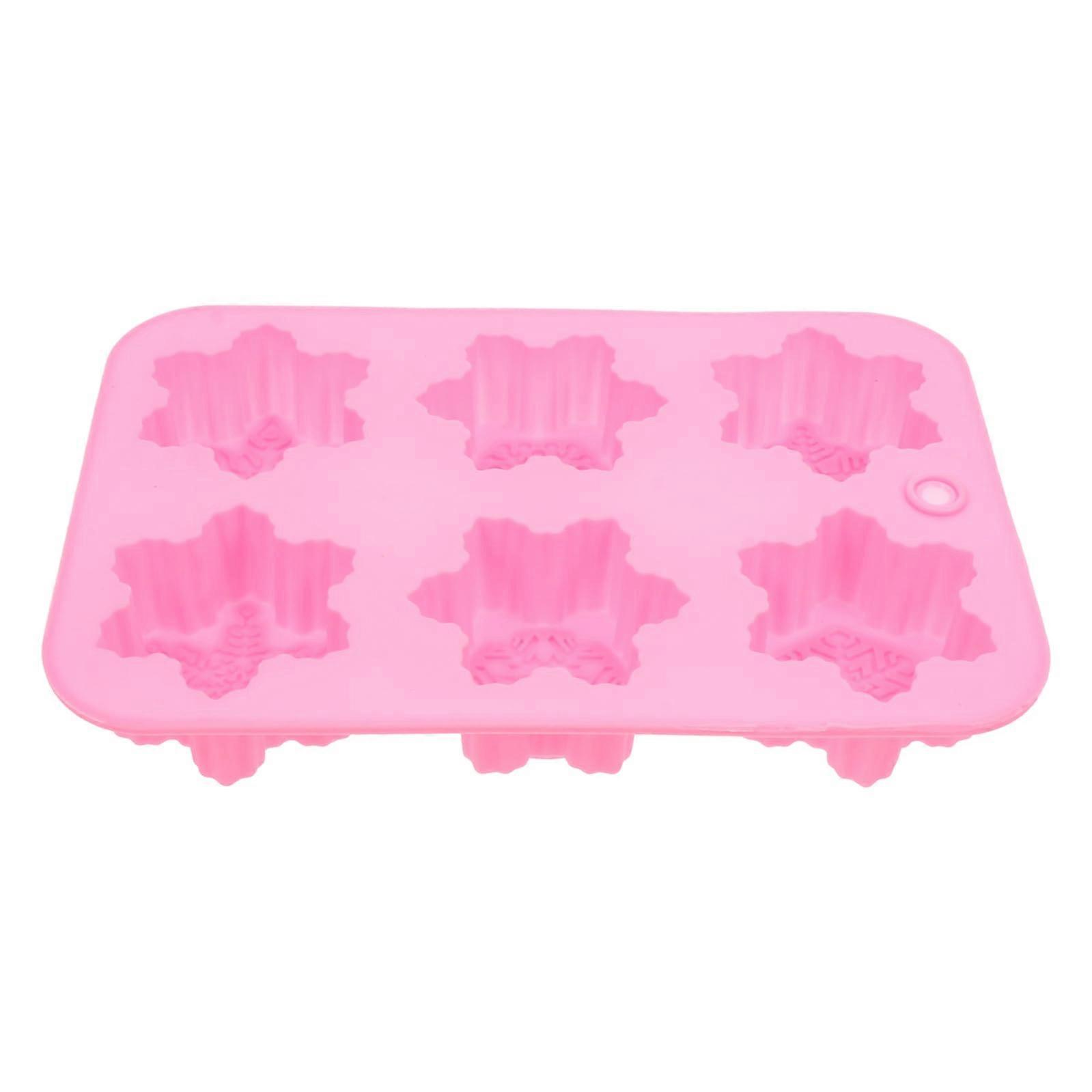 NonAdhesive SixCavity Silicone Soap Making Mold with Snowflake Pattern, Flexible and Reusable