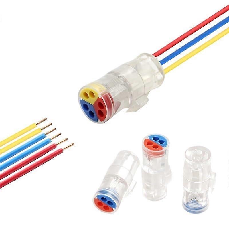 Wire Connector 2 Pin Pushin Terminal Block for Quick Wire Connection, Compact Design, 10 PCS