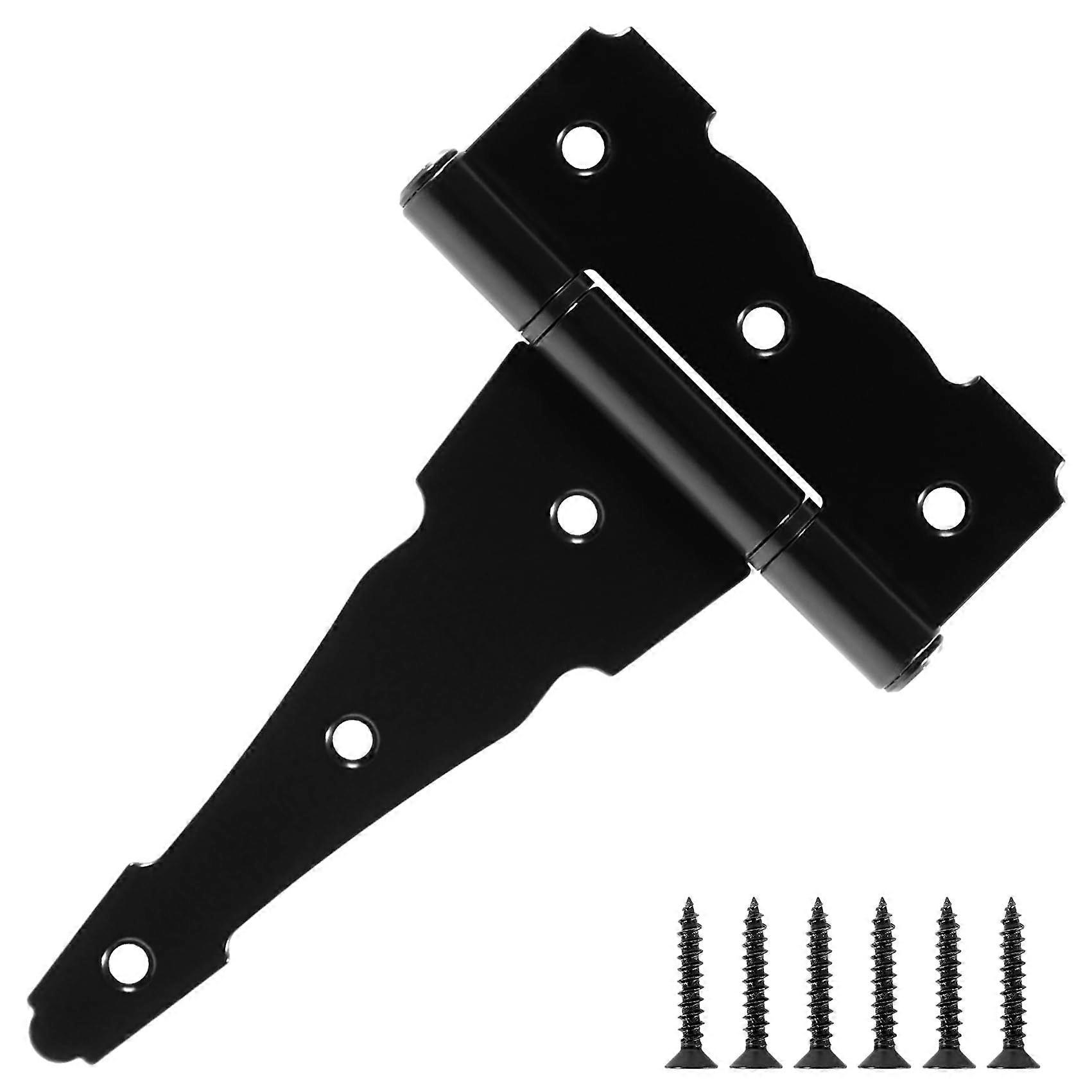 Heavy Duty T Strap Door Hinges 6 Inch Matte Black 6 Pack Rust Resistant Gate Hardware