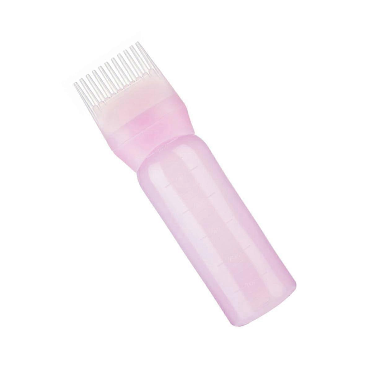 Hair Dye Applicator Bottle with Comb for Even Color Distribution and Precise Root Application Pink