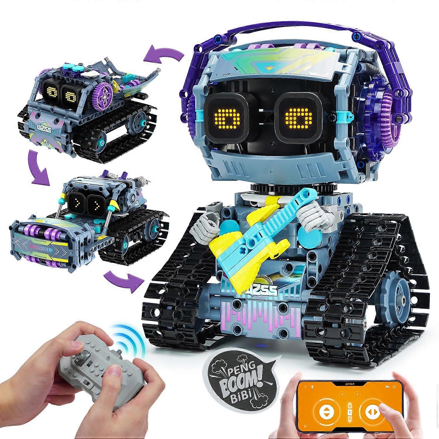 STEM Robot Building Kit 3in1 Programmable RC Robot Toy with App Control and LED Display, 433pcs