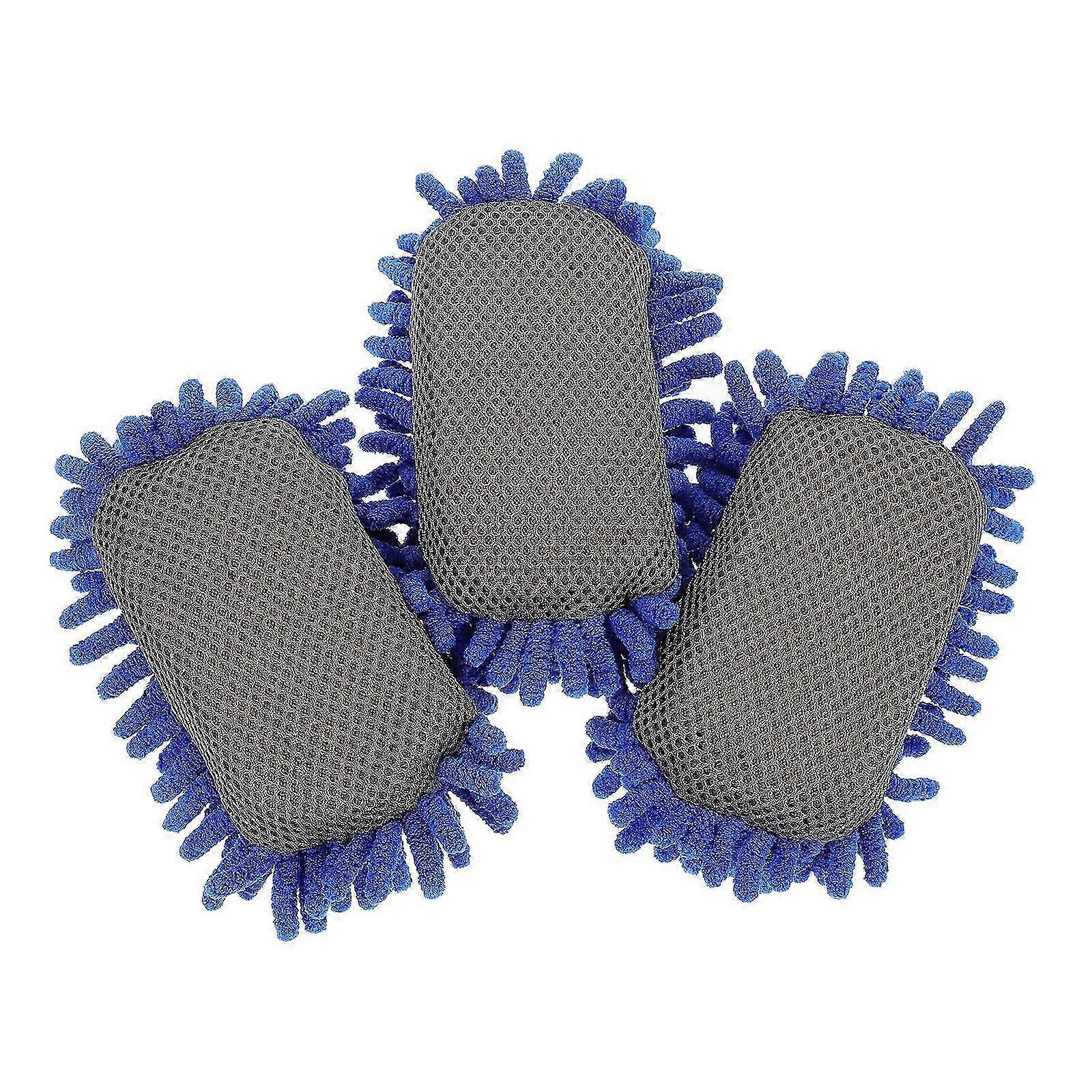 Blackboard Eraser Blue Chenille for School Use 3Pcs Whiteboard Cleaner