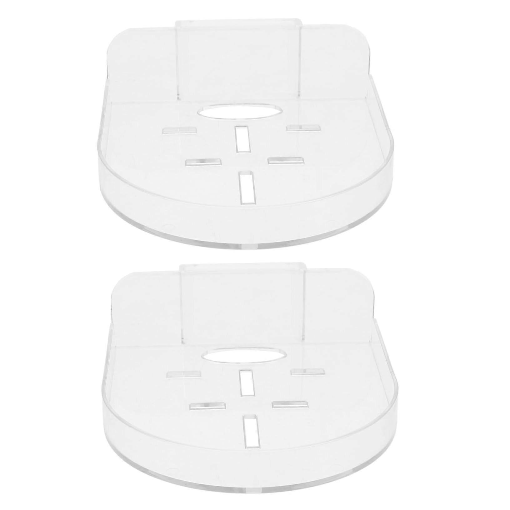 2pcs Wall Mount Camera Shelf, Clear NoDrill Adhesive Tray for Security Camera and Mini Speaker
