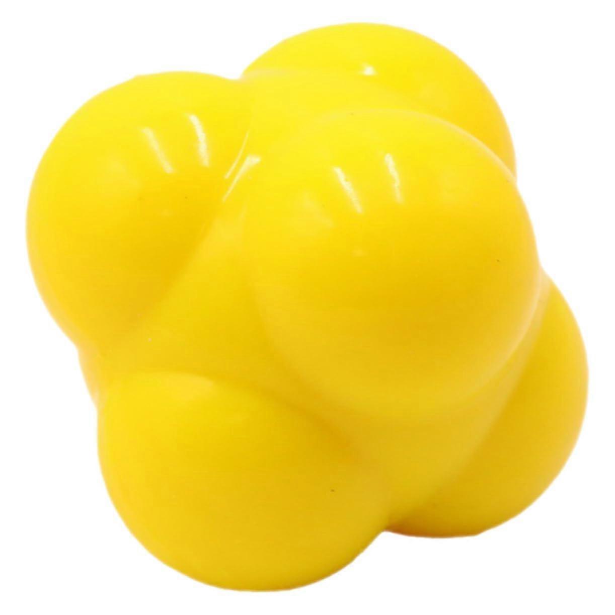 Hexagonal Reaction Ball for Agility Training with Random Bounce and Visibility Yellow Design