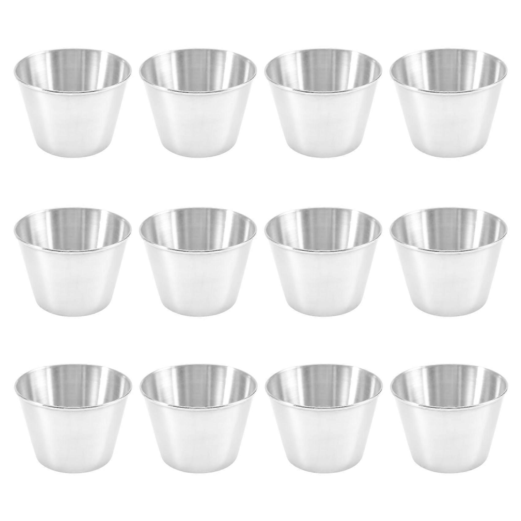 12-pack rostfria såskoppar för kryddsås