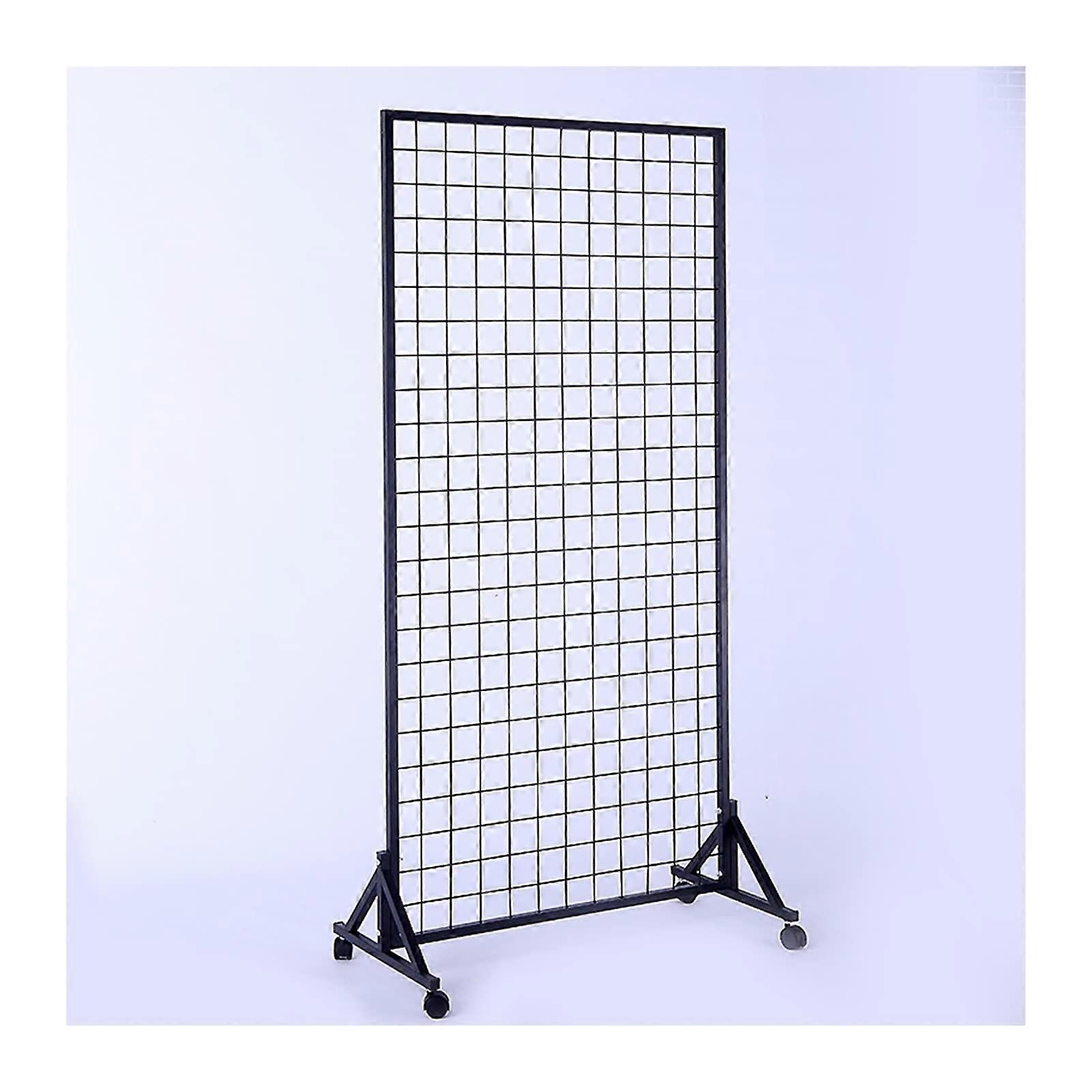 Wire Grid Panel Tower with Wheels, HeavyDuty Gridwall Display Stand 60x160CM for Retail Shops