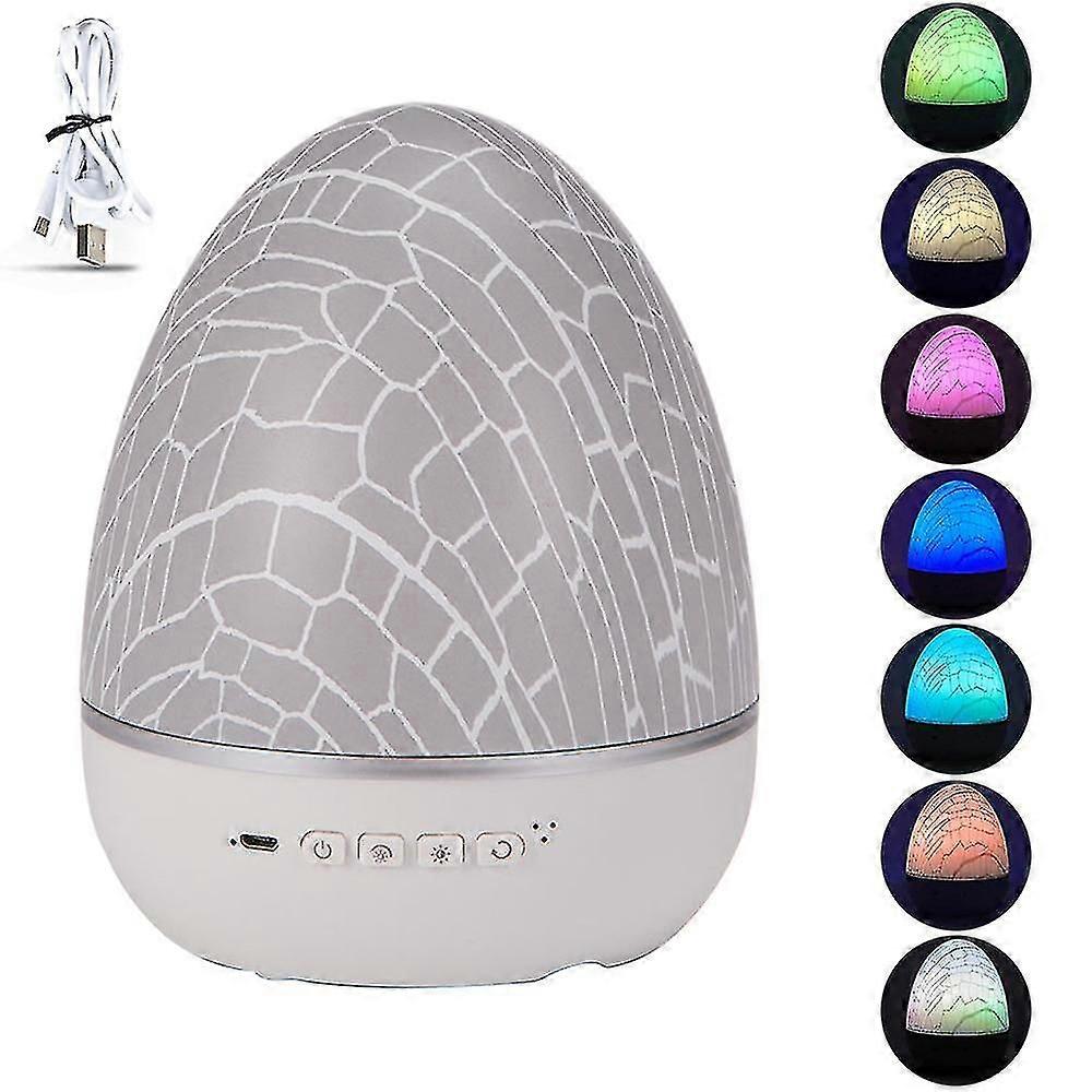 Night Light Projector Compatible With Kids, Dinosaur Eggshell Rotating Projector,desk