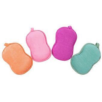Shower Sponge Peanut Shape for Bath Use 4Pcs Assorted