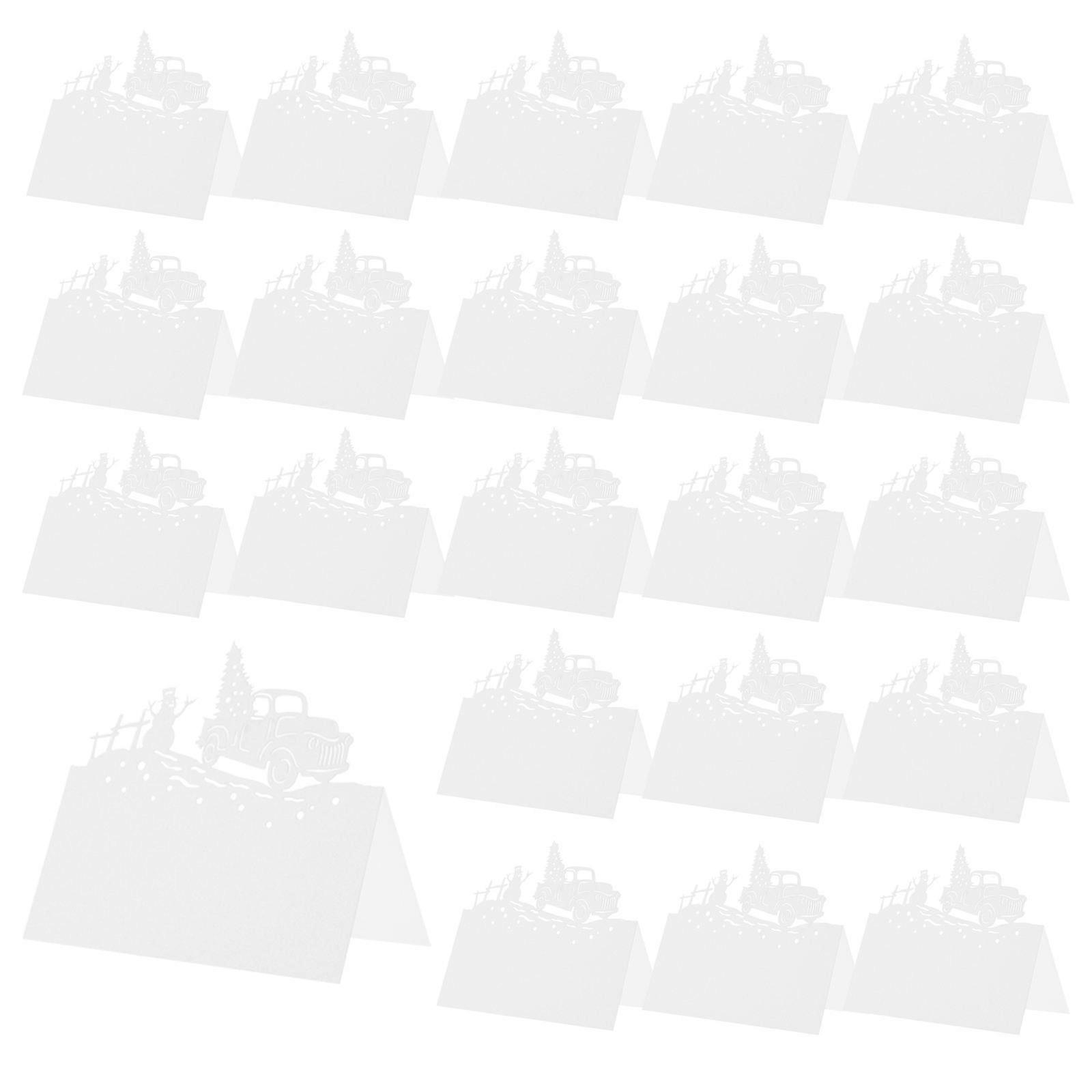 Christmas Place Cards Paper Table Cards for Dinner Event 50Pcs White